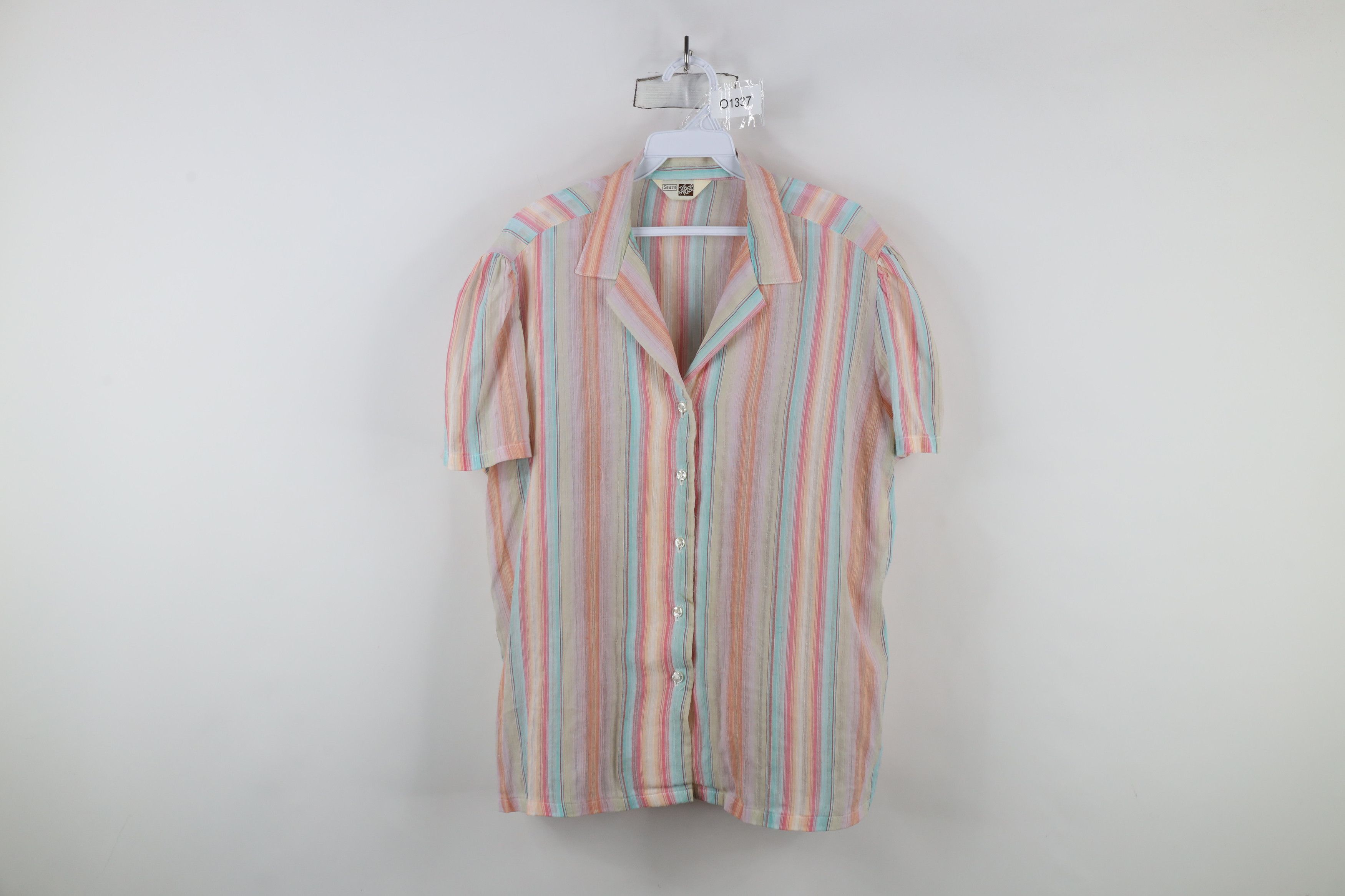 Vintage Vintage 70s Streetwear Pastel Striped Button Shirt USA Size XXL / US 16-18 / IT 52-54 - 1 Thumbnail