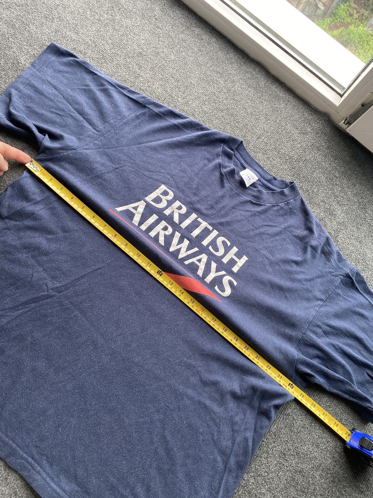 Band Tees 🔥90s British Airways faded blue tee mens jerzees Size US XL / EU 56 / 4 - 4 Thumbnail