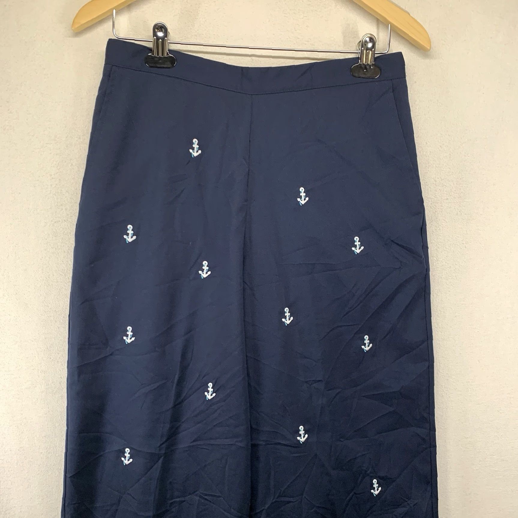 Vintage Alfred Dunner Navy Blue Classic Pull On Pants Size 8 Short Straight Embroidered Size 30" / US 8 / IT 44 - 5 Thumbnail
