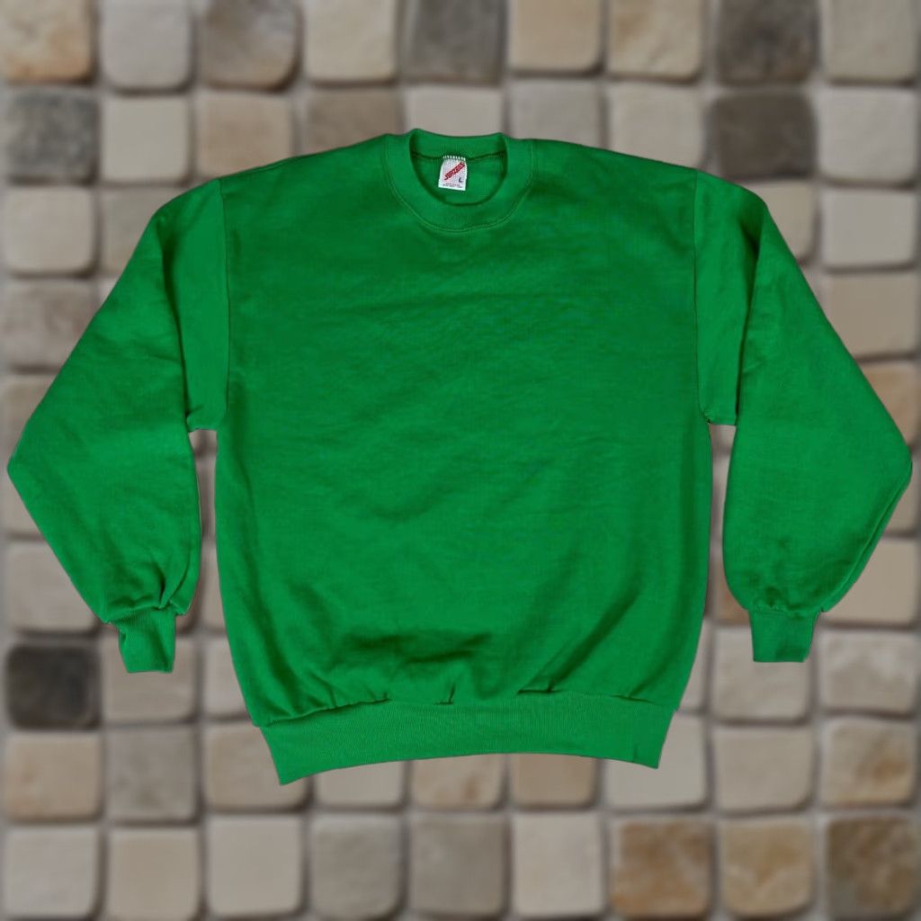 Jerzees NOS Jerzees Unisex Adults Crewneck Sweatshirt L Green 90s Vintage Made in USA Size US L / EU 52-54 / 3 - 1 Thumbnail