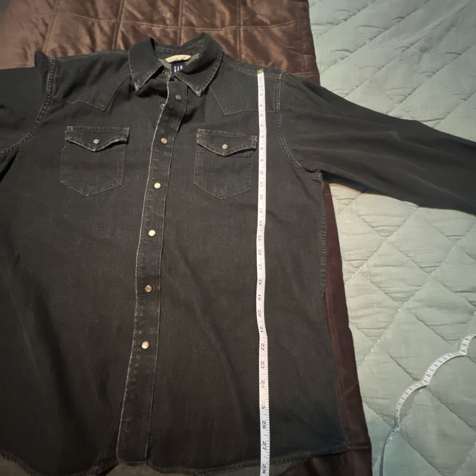 Gap Gap Men's VTG Y2K Black Denim Sz L Pearl Snap Western moto Size US L / EU 52-54 / 3 - 10 Thumbnail