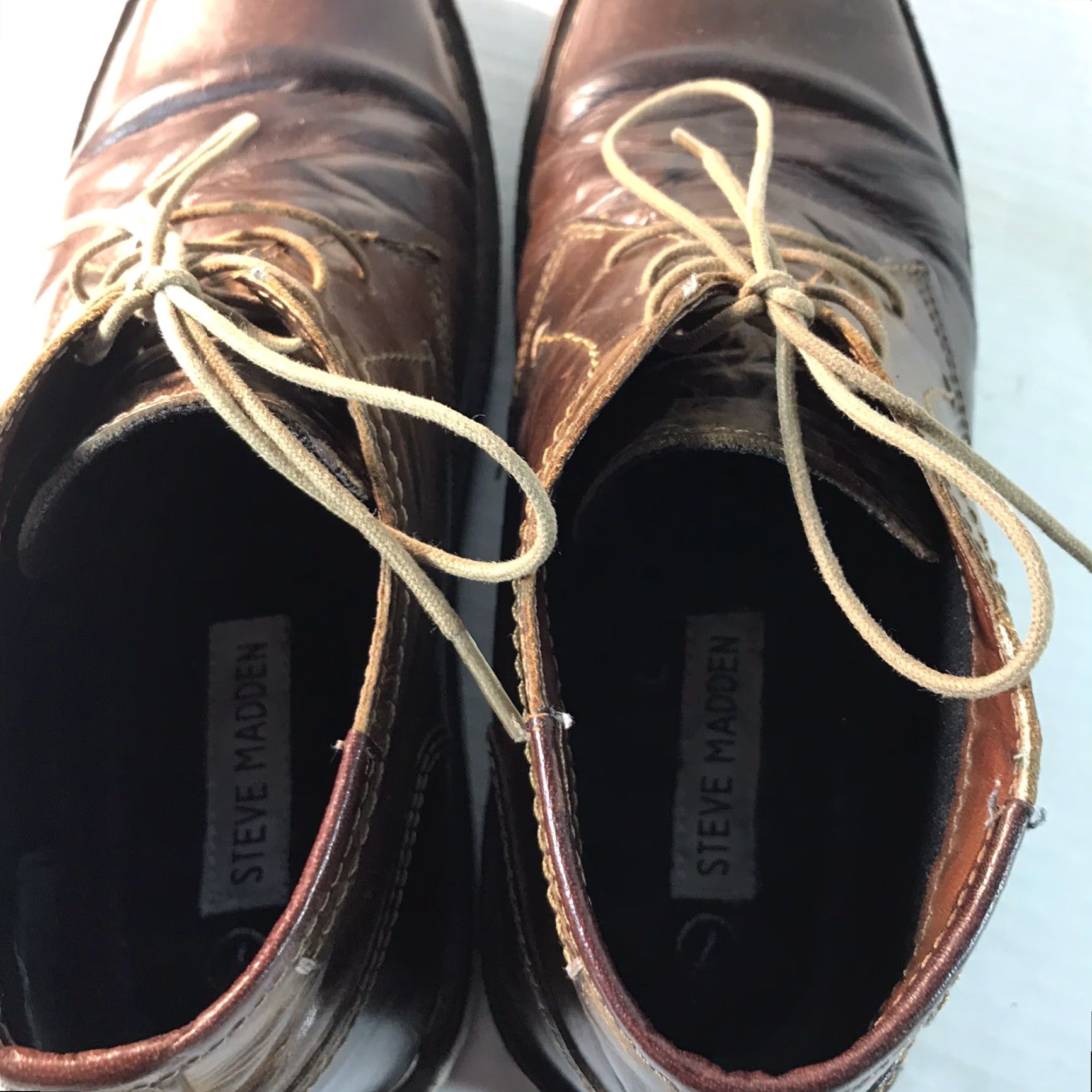 Steve Madden VINTAGE Steve Madden Men Boots Chukka Ankle Lace Up Leather Cognac Size 7 Winter Casual Size US 7 / EU 40 - 5 Thumbnail
