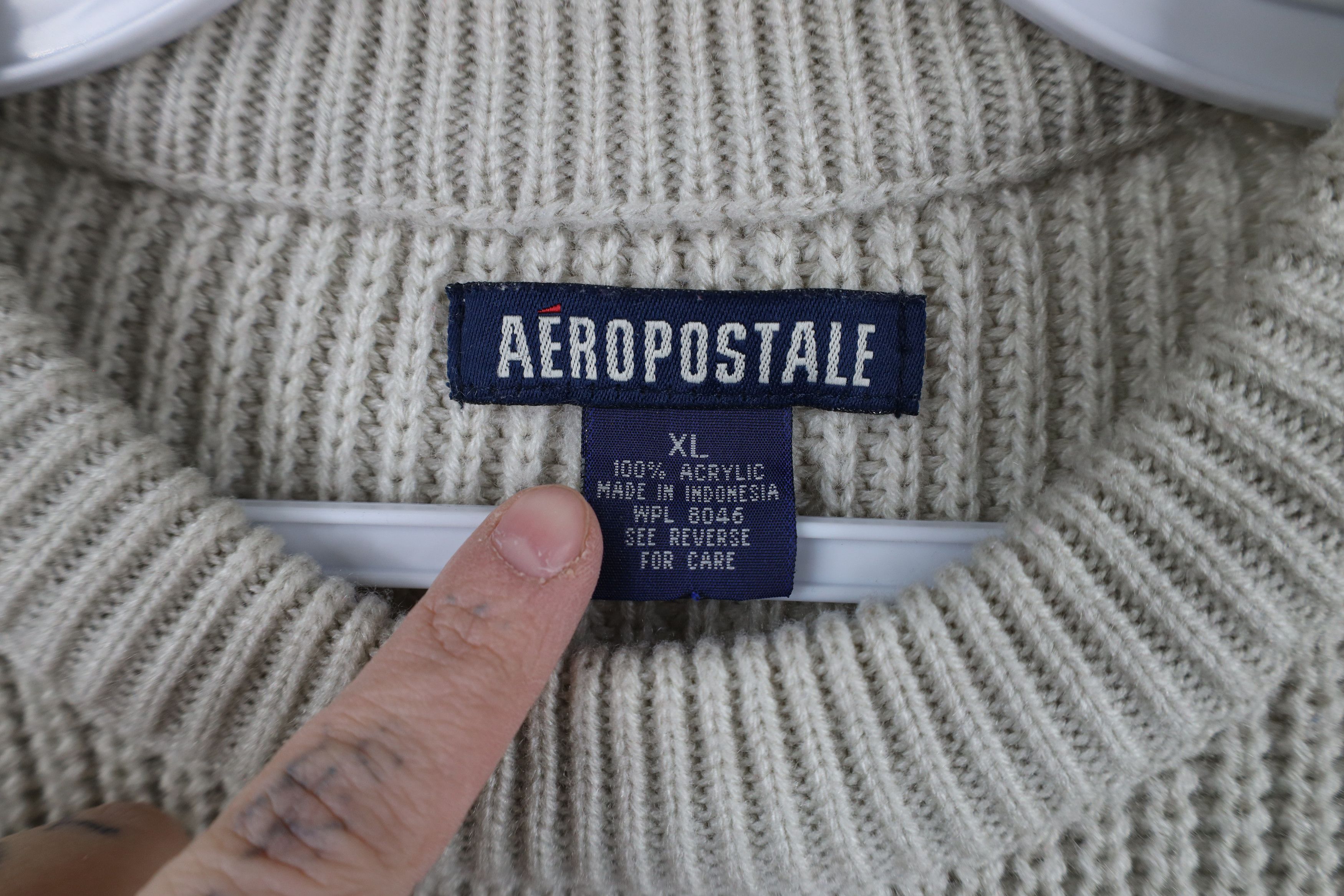 Aeropostale × Vintage Vintage 90s Y2K Aeropostale Block Chunky Ribbed Knit Sweater Size US XL / EU 56 / 4 - 5 Thumbnail