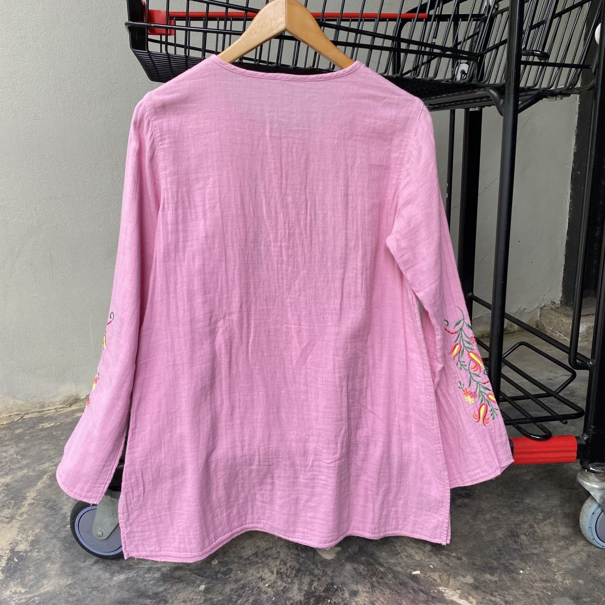 Hysteric Glamour HYSTERIC GLAMOUR Light Pink Floral Embroidered Tunic Size M / US 6-8 / IT 42-44 - 3 Thumbnail