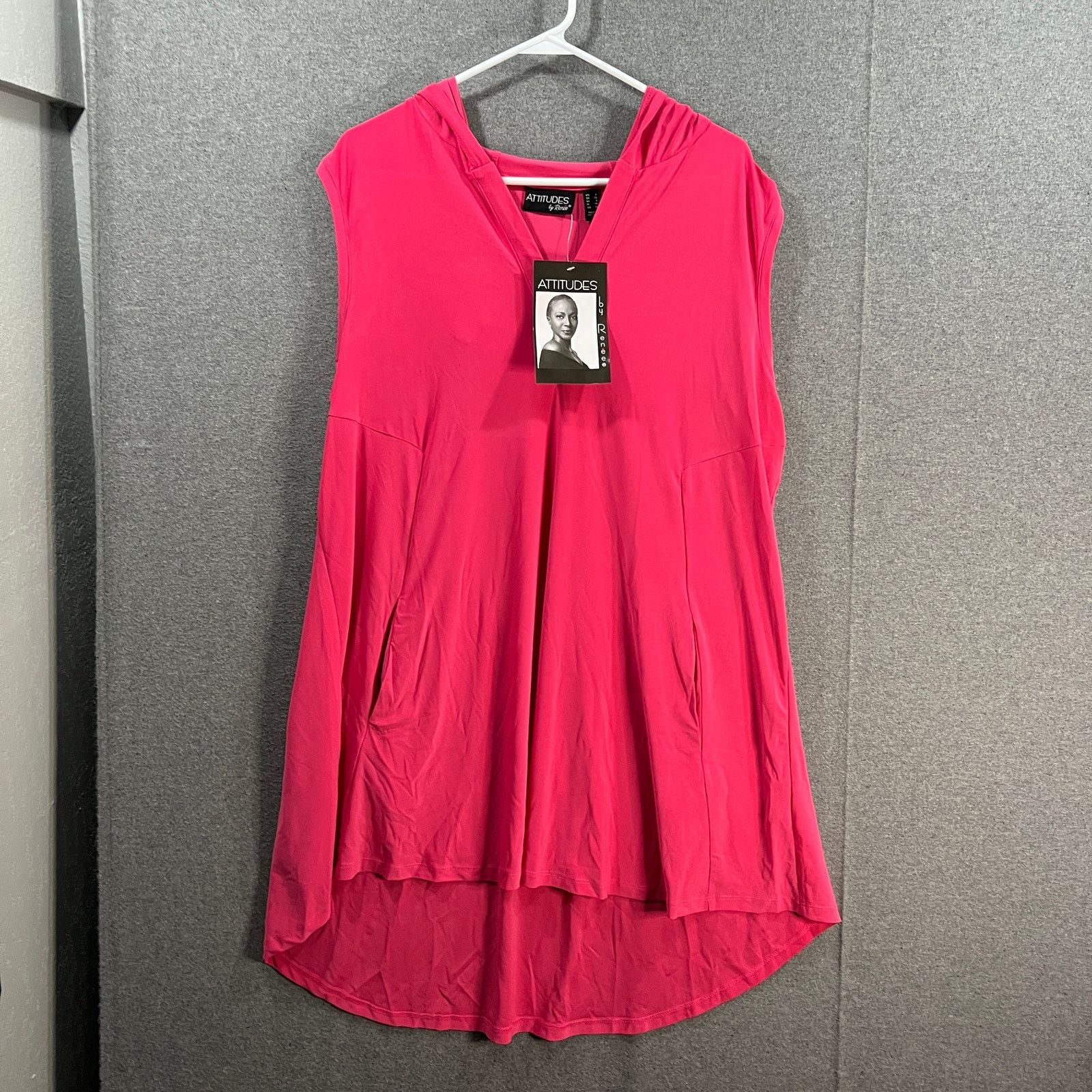 Other Attitudes by Renee Como Jersey Hooded Sleeveless Top Size L / US 10 / IT 46 - 1 Thumbnail