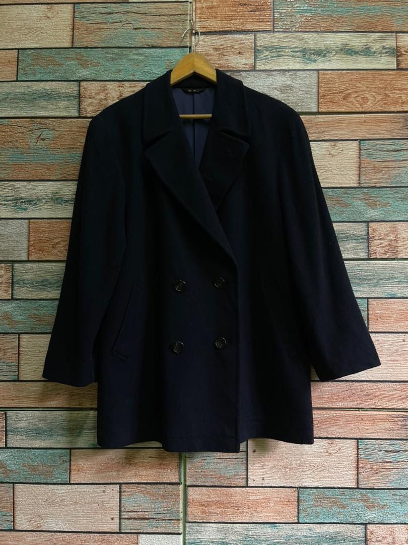 Japanese Brand Longo Pure Cashmere Double Breasted Peacoat Made in Japan Size US M / EU 48-50 / 2 - 1 Thumbnail