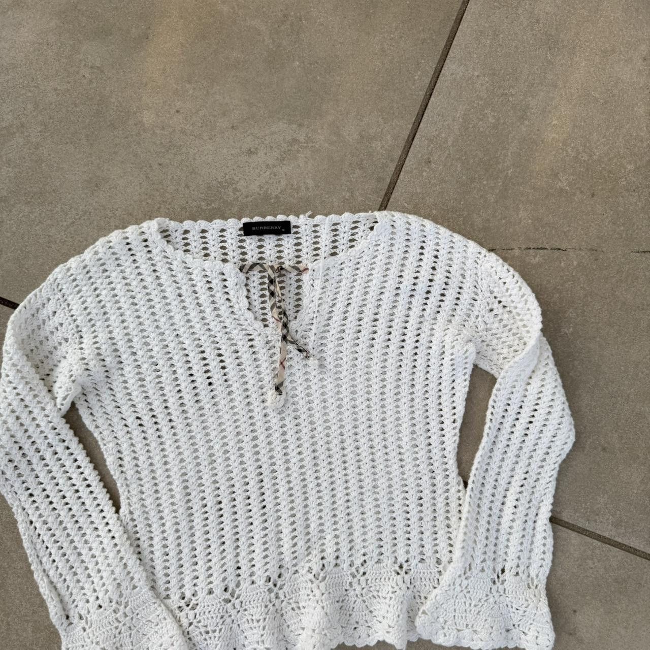 Burberry Burberry Big Logo Sweatshirt Cropped White Size XS / US 0-2 / IT 36-38 - 5 Thumbnail
