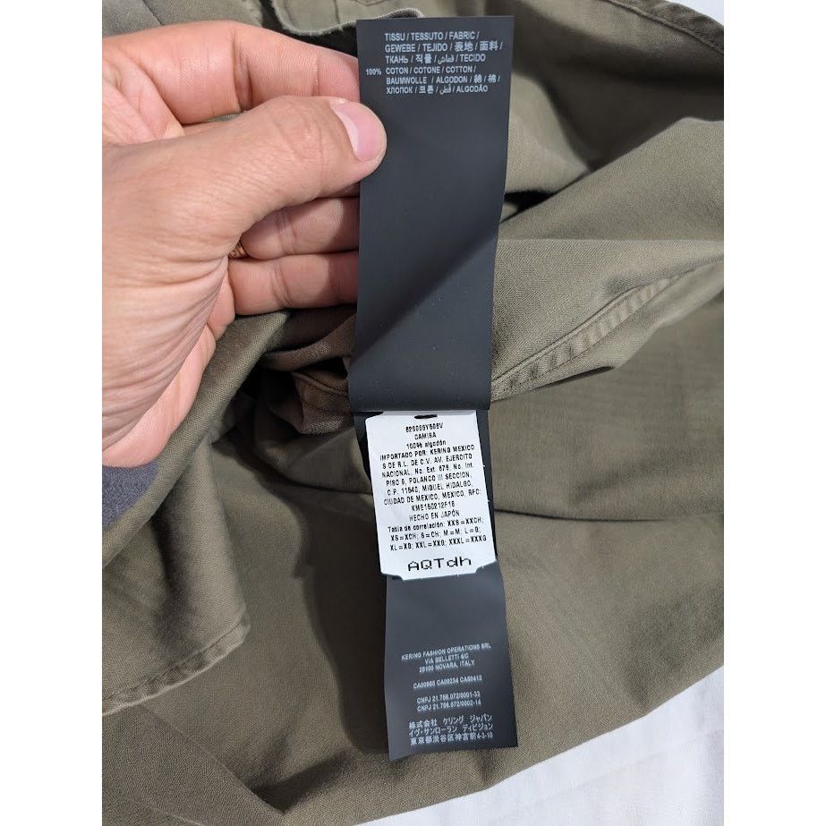 Saint Laurent Paris o1rshd1 Classic Western Shirt in Khaki Stonewash Size US M / EU 48-50 / 2 - 15 Thumbnail