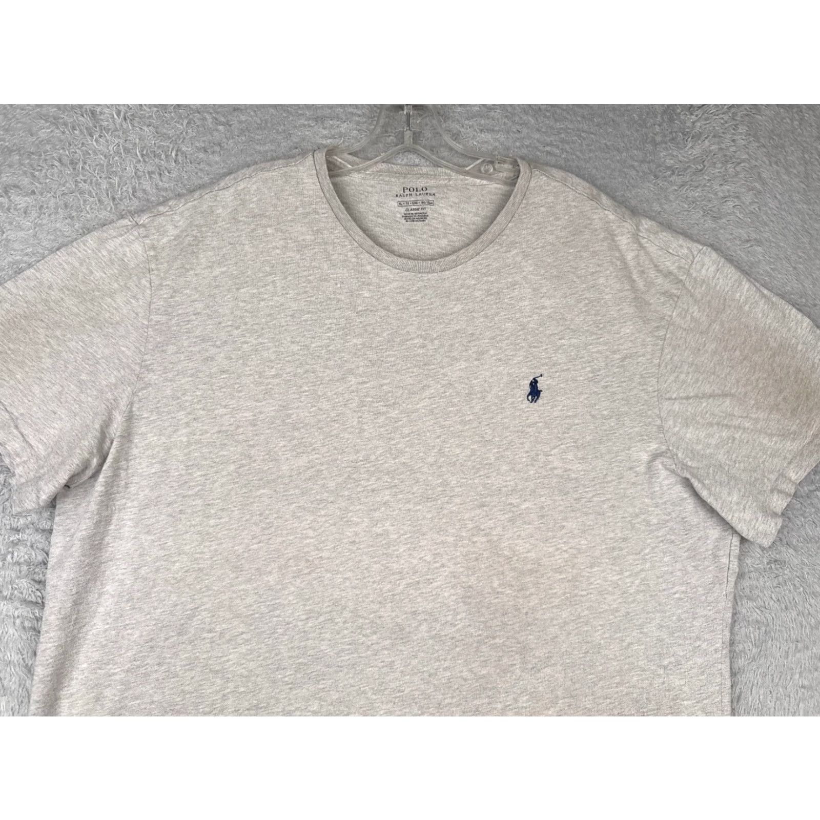 Ralph Lauren Polo Ralph Lauren Shirt Men's XL Gray Cotton Short Sleeve Crew Neck Logo Embroidered Designer American Mens Size US XL / EU 56 / 4 - 4 Thumbnail