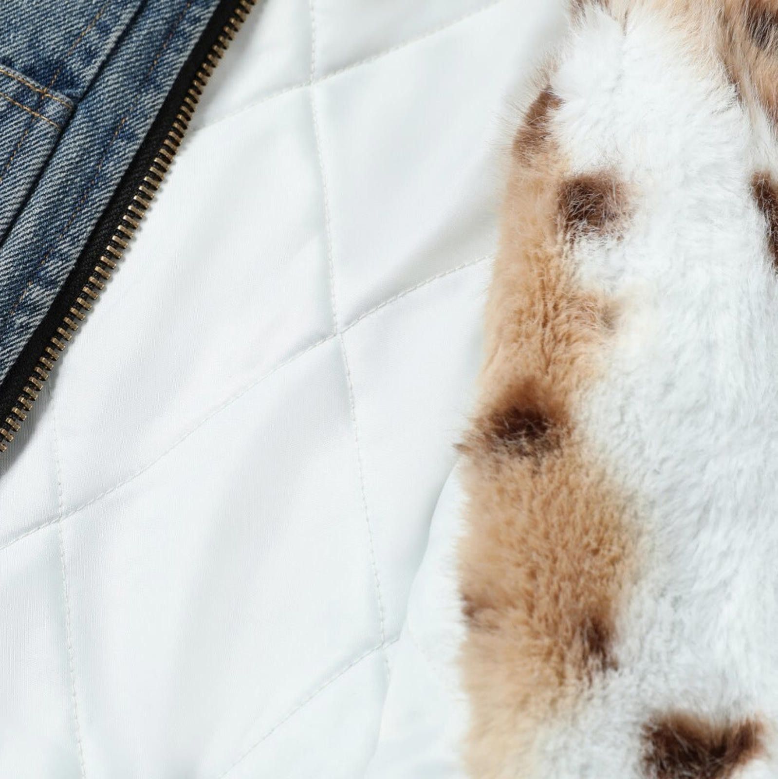 Vintage Blue Denim Bomber Jacket with Faux Fur Lining Size US M / EU 48-50 / 2 - 4 Thumbnail