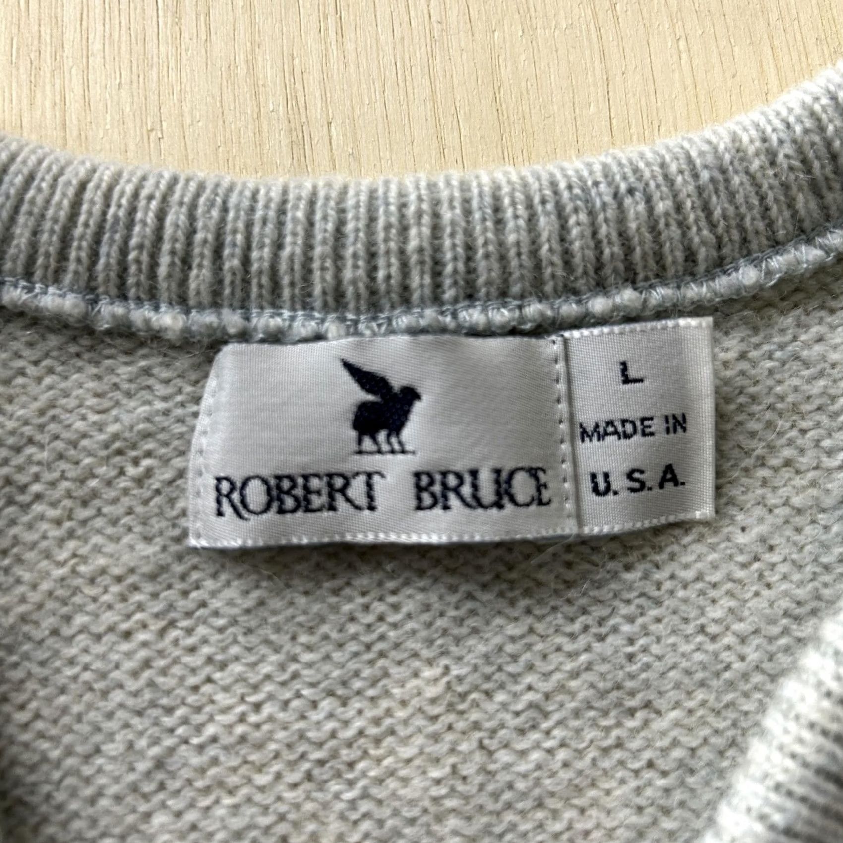 Vintage VINTAGE Robert Bruce Sweater Vest Mens L Gray V-Neck Knit Made USA 80s Size US L / EU 52-54 / 3 - 3 Thumbnail