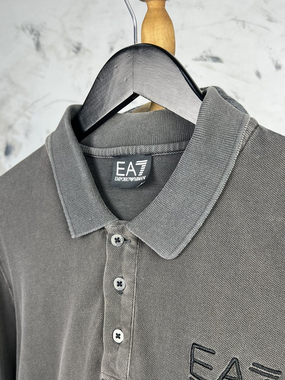 Armani Vintage EA7 Emporio Armani Long Sleeve Polo Shirt Size M - L Size US M / EU 48-50 / 2 - 5 Thumbnail