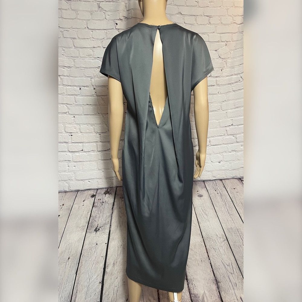 Other NWT New $232 Skills & Genes Grey Satin Midi Dress Size 6 Size S / US 4 / IT 40 - 5 Thumbnail