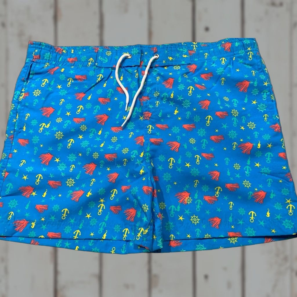 Vintage K. Bola Swim Trunks Large Men’s Blue Regular Bottom Beachwear 60s Size US 33 - 1 Thumbnail