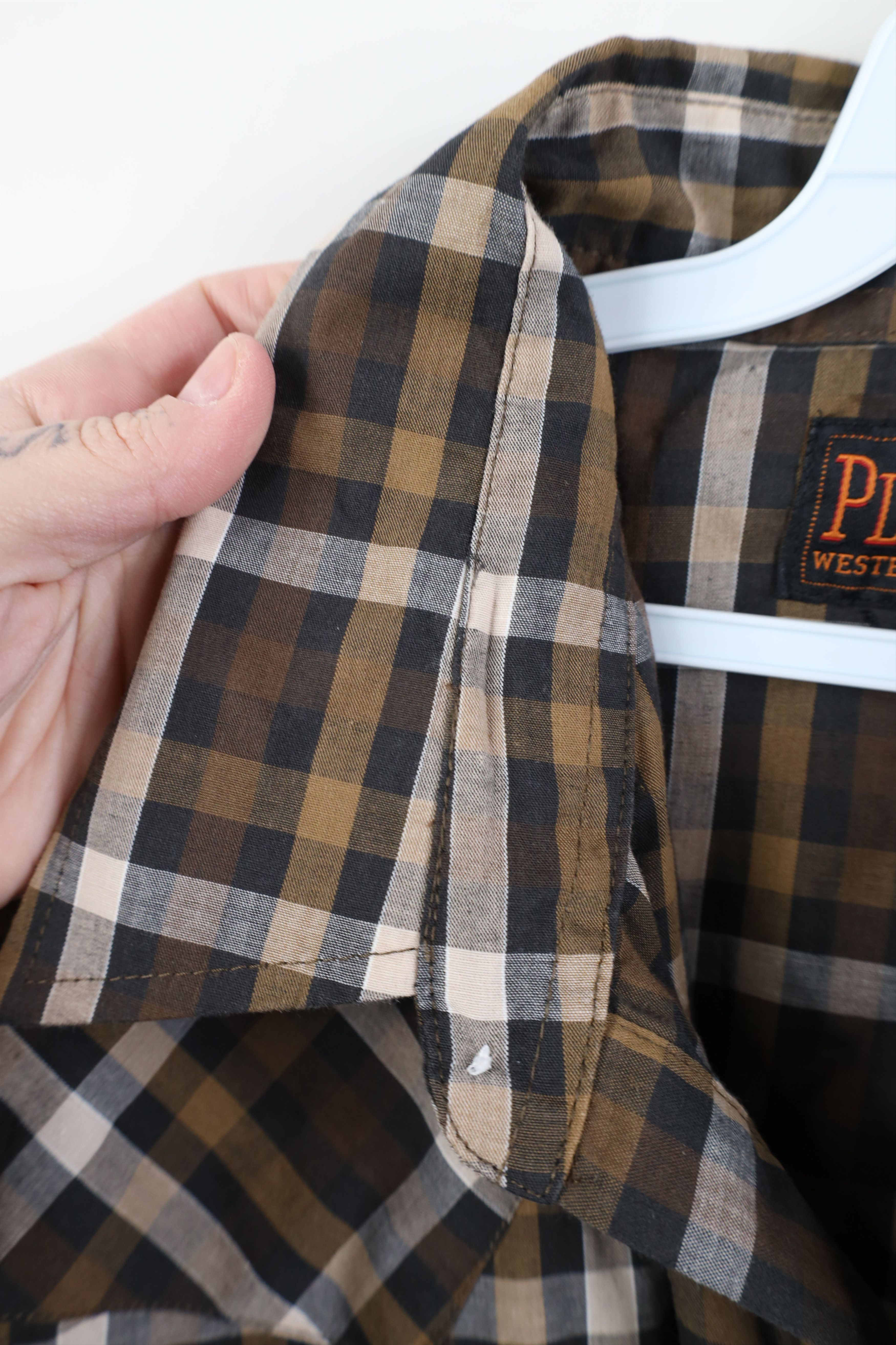 Vintage Vintage 90s Streetwear Cowboy Rodeo Snap Button Shirt Plaid Size US XL / EU 56 / 4 - 8 Thumbnail