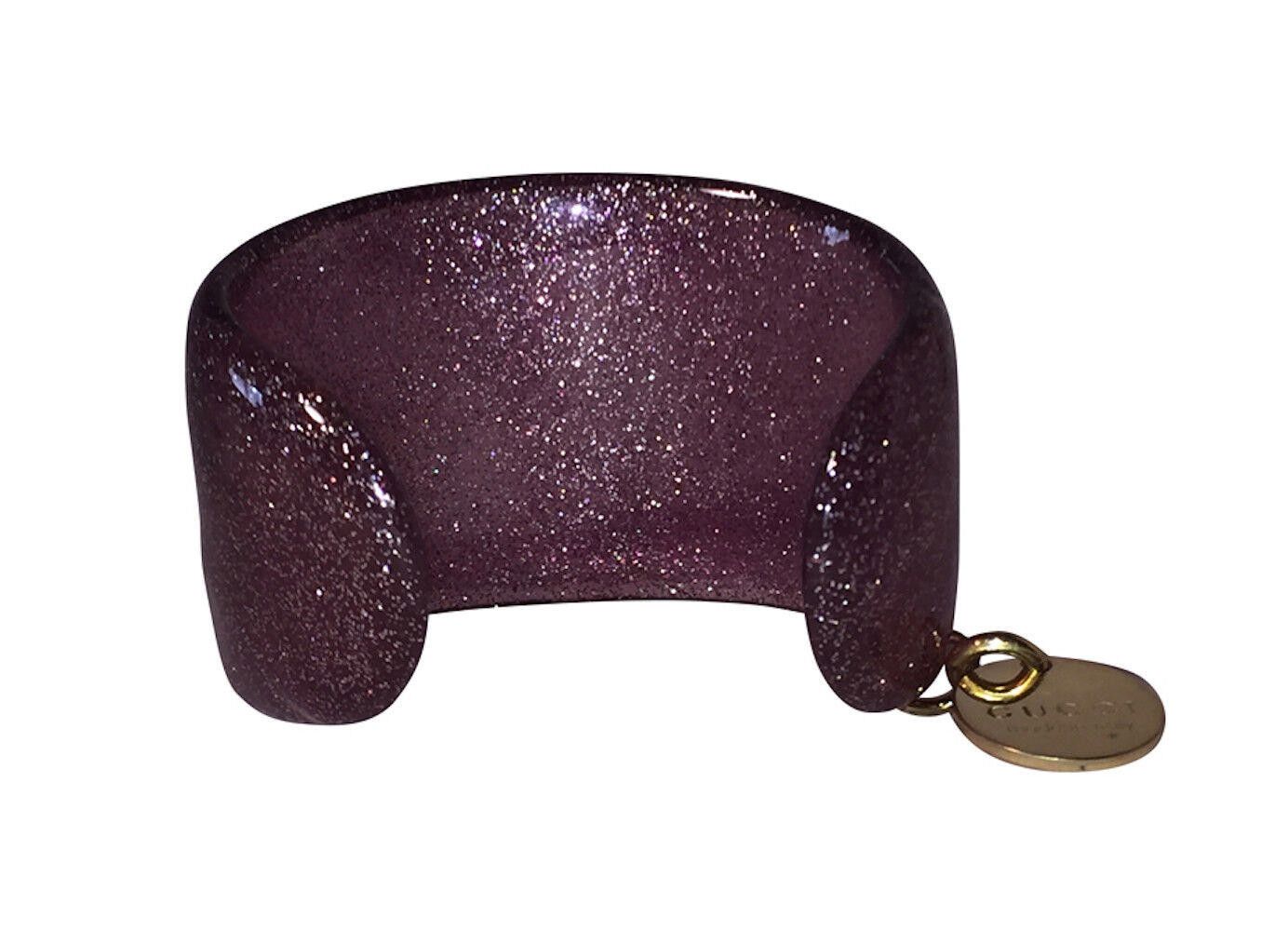 Gucci Gucci Glittered Pink Lucite Cuff Bracelet Size ONE SIZE - 4 Thumbnail