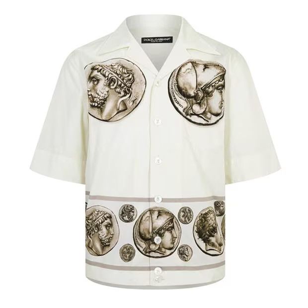 image of Dolce Gabbana O1G2R1Mq0324 Shirts In Latte, Men's (Size Small)