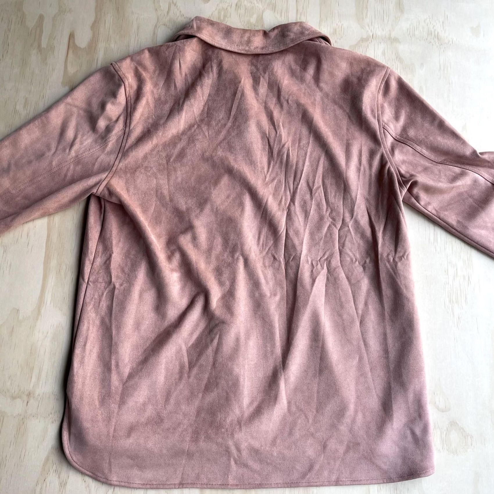Jones New York Jones New York Jacket Womens Large Pink Faux Suede Button Front Shacket Collared Size L / US 10 / IT 46 - 5 Thumbnail