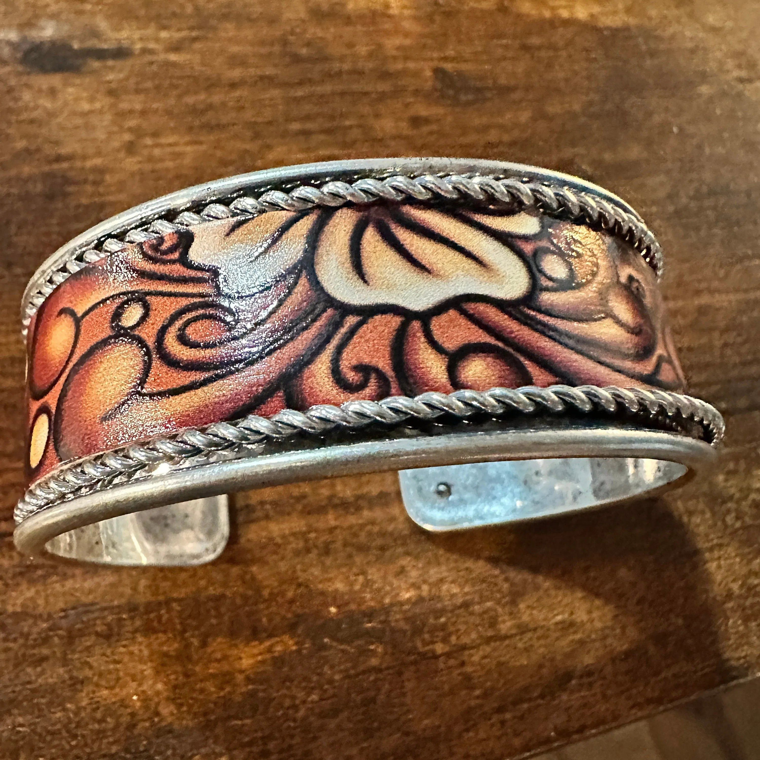 Other Handcrafted Boho Western Floral Scroll Lace Wide Cuff Bracel Size ONE SIZE - 1 Thumbnail