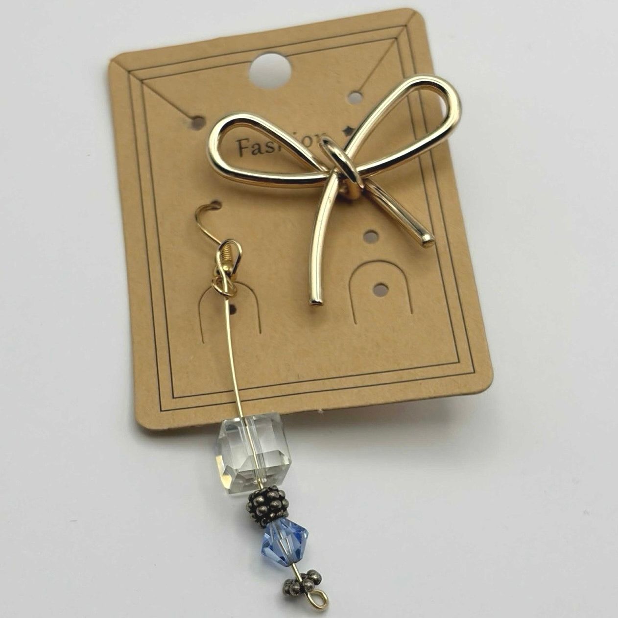 Other Gold Bow & Crystal Drop Earrings Size ONE SIZE - 1 Thumbnail
