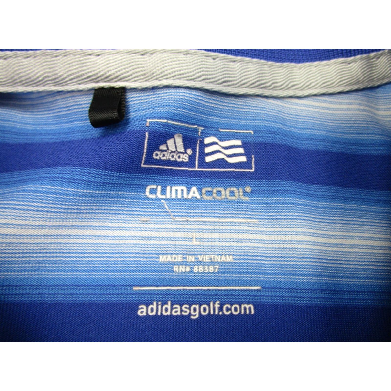 Adidas Adidas Golf Polo Shirt Mens Large Blue Striped Polo Los Robles Golf Tennis Performance Size US L / EU 52-54 / 3 - 5 Thumbnail