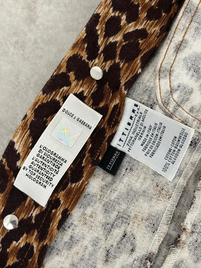 Dolce & Gabbana 2000s Dolce & Gabbana Leopard Print Denim Jacket Size S / US 4 / IT 40 - 11 Thumbnail