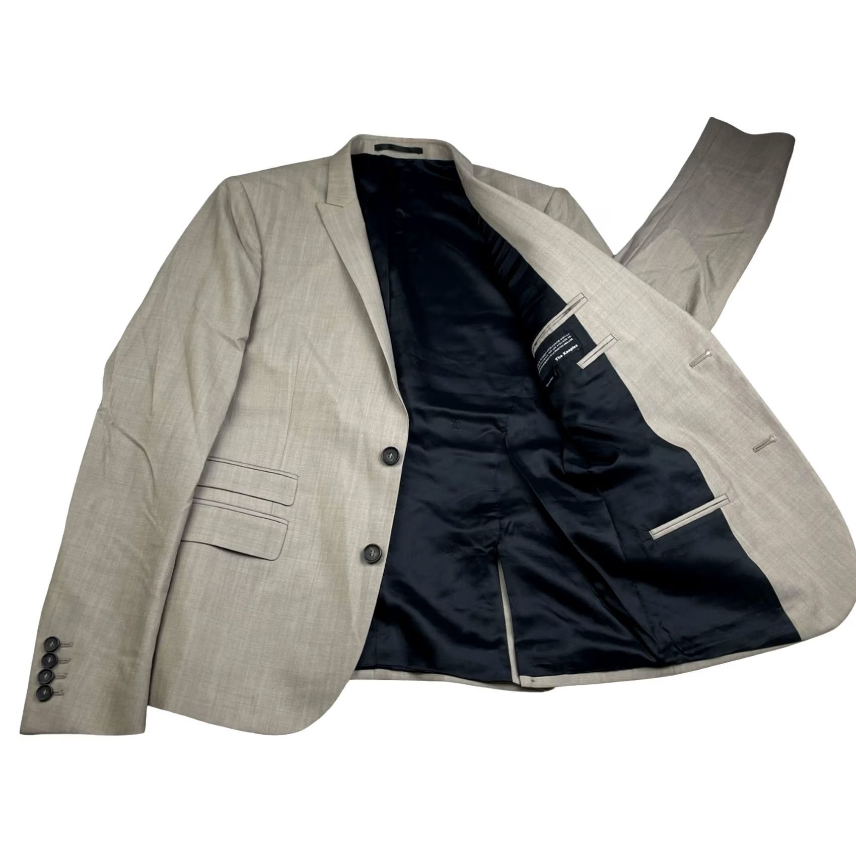 The Kooples The Kooples Men’s Suit 2-Button Beige Wool 100% 36S Regular Jacket 36 Short Pants 30x32 Vintage No Mens Size 36R - 3 Thumbnail