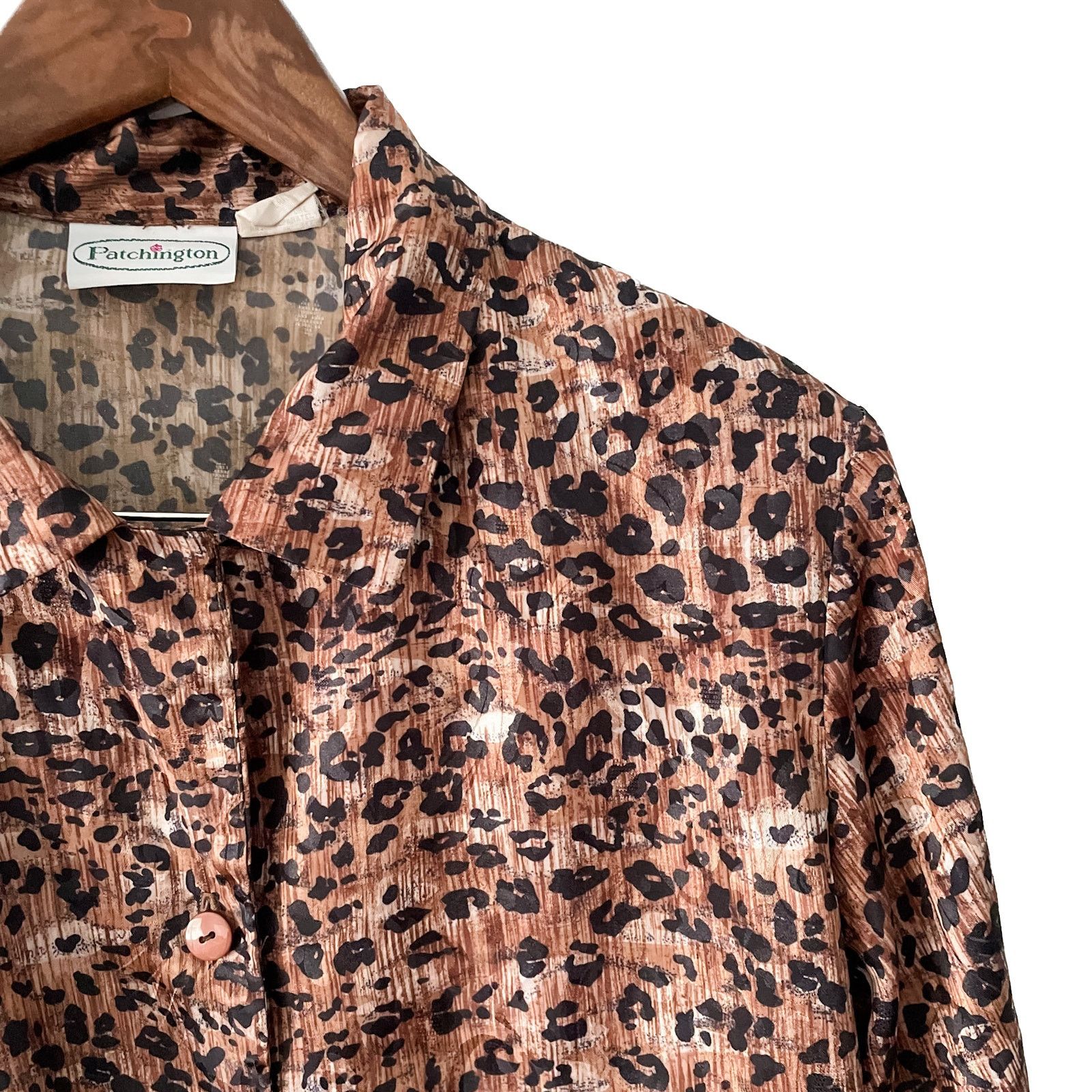 Vintage Patchington Vintage Leopard Print Blouse Brown Black L Size L / US 10 / IT 46 - 3 Thumbnail