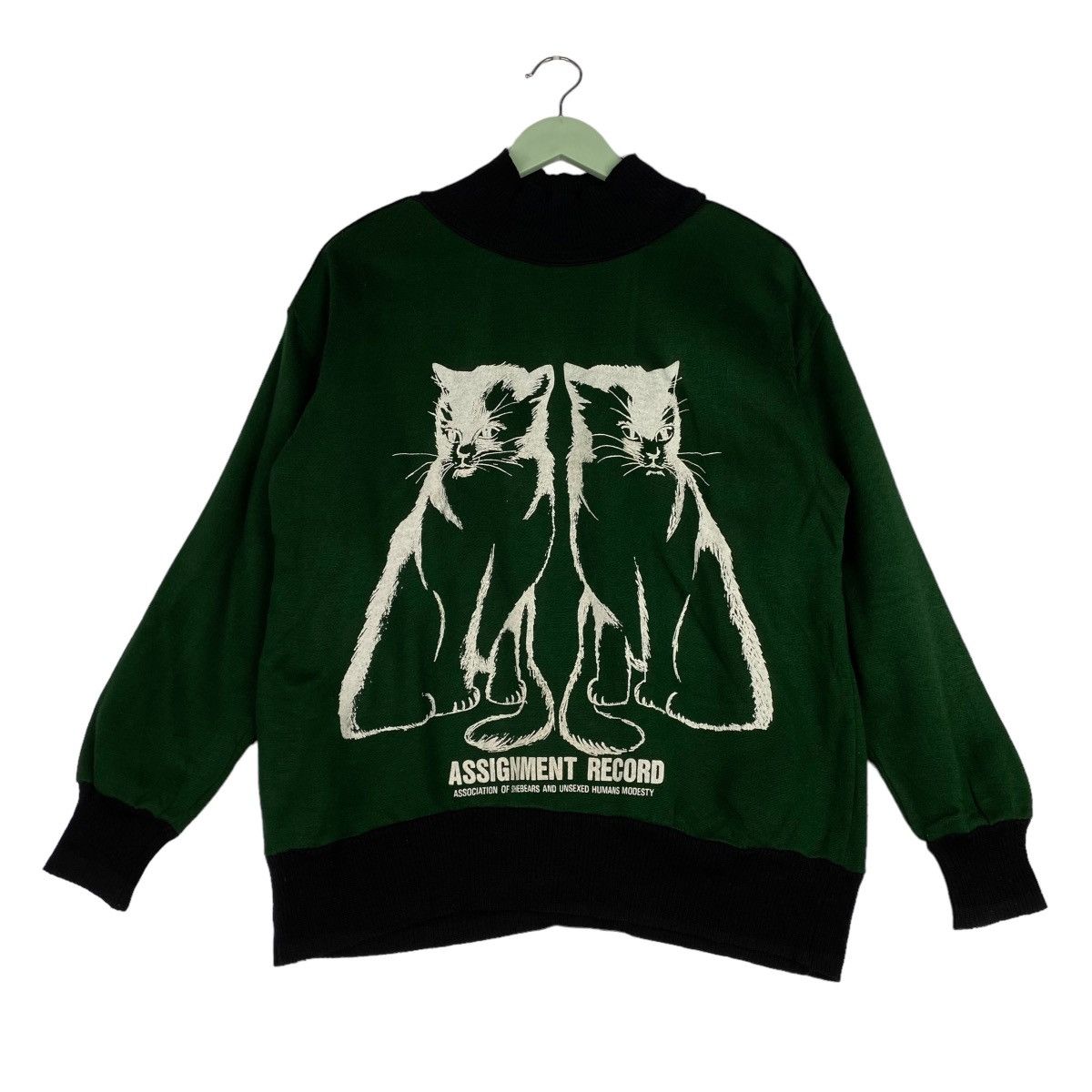 Vintage Vintage Letretpot Print Turtleneck Sweatshirt Green Pullover Size US L / EU 52-54 / 3 - 1 Thumbnail