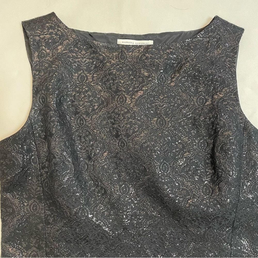 Banana Republic New Banana Republic Black Silk Blend Sleeveless Shift Dress Size M / US 6-8 / IT 42-44 - 9 Thumbnail