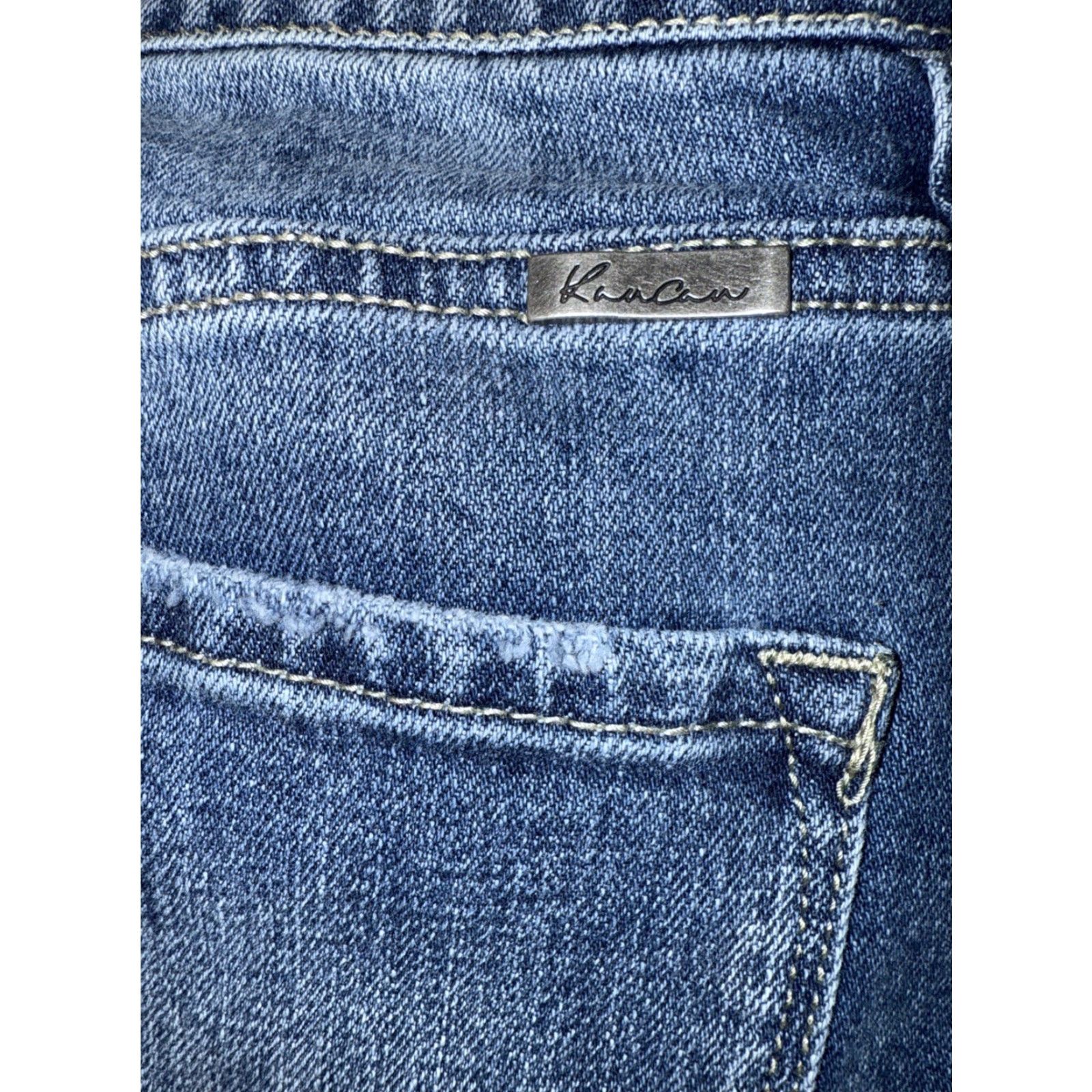 Vintage VINTAGE KanCan Estilo High Rise Jeans Women’s 28 Blue Denim Wide Leg 5-Pocket Stretch Raw Hem Womens Jeans Size 28" / US 6 / IT 42 - 6 Thumbnail