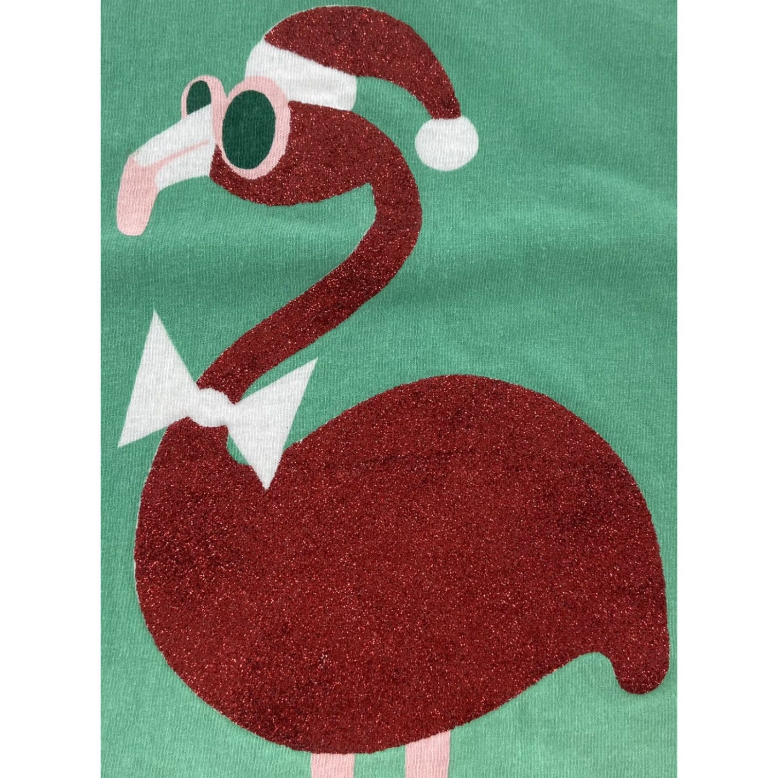 Fruit Of The Loom VINTAGE Flamingo Shirt Adult XL Christmas Glitter Graphic T-Shirt White 100% Cotton USA Mens 90s Christmas Flamingo Glitter Logo Size US XL / EU 56 / 4 - 4 Thumbnail