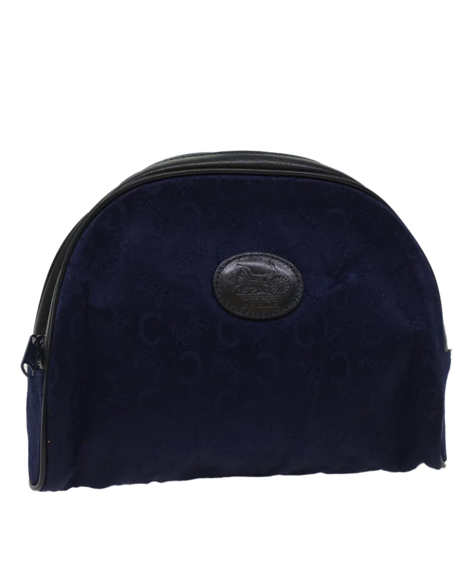 image of Celine Canvas Navy Black Pouch, Women's