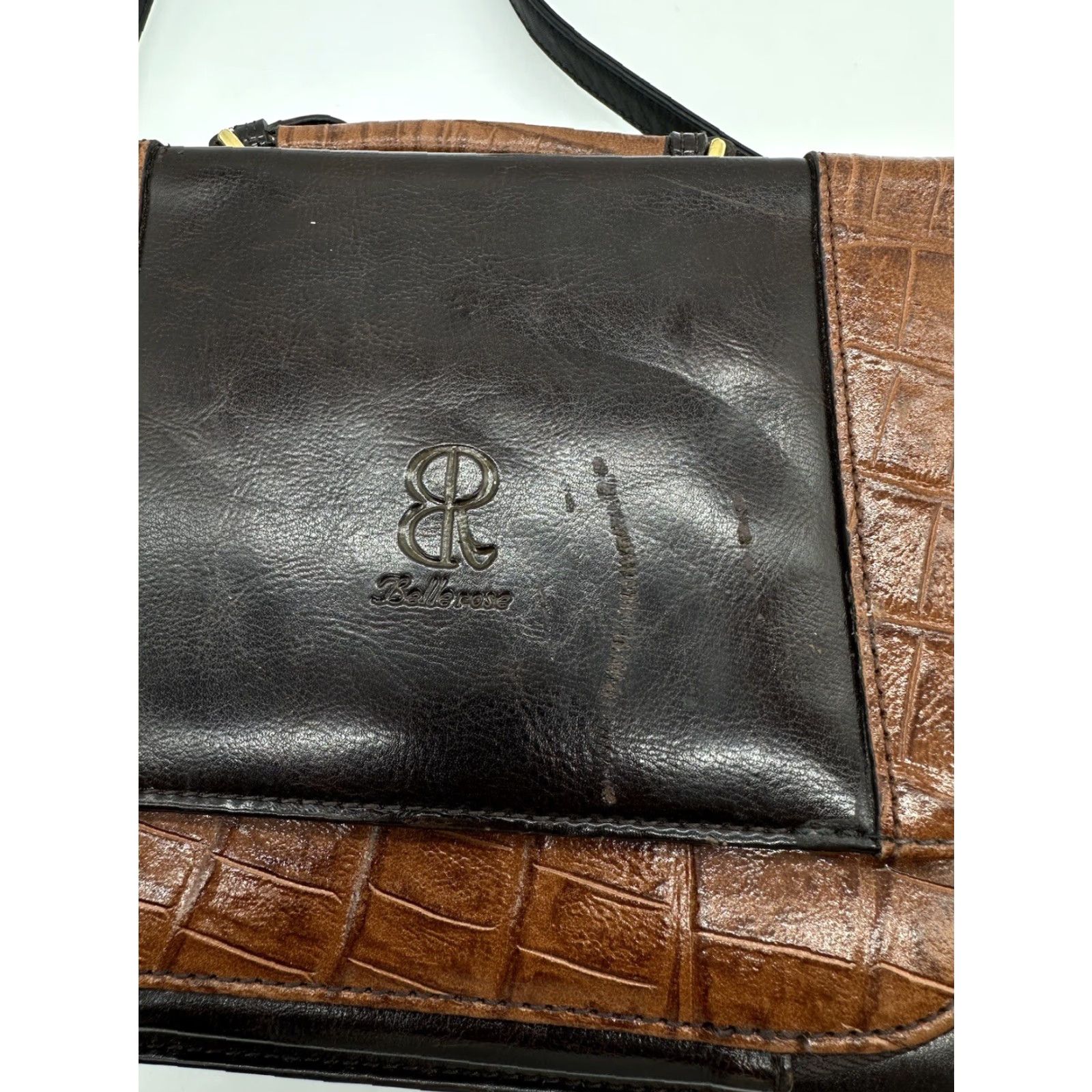 Bellerose VINTAGE Bellerose Leather Bag Purse Business Organizer Multi Pockets Mirror Brwn Square Bag Women Small Brown Retro Classic Size ONE SIZE - 2 Thumbnail