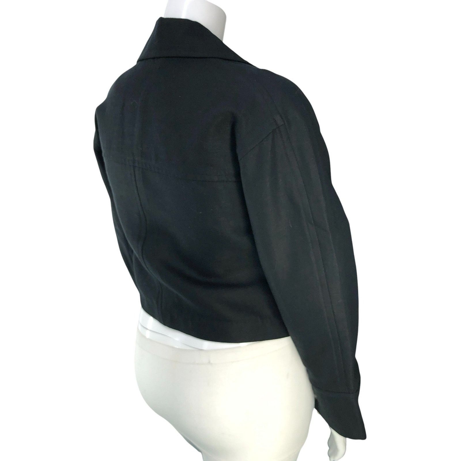 Vince Vince Jacket L Black Cropped Single Button Notch Lapel Linen Size L / US 10 / IT 46 - 9 Thumbnail