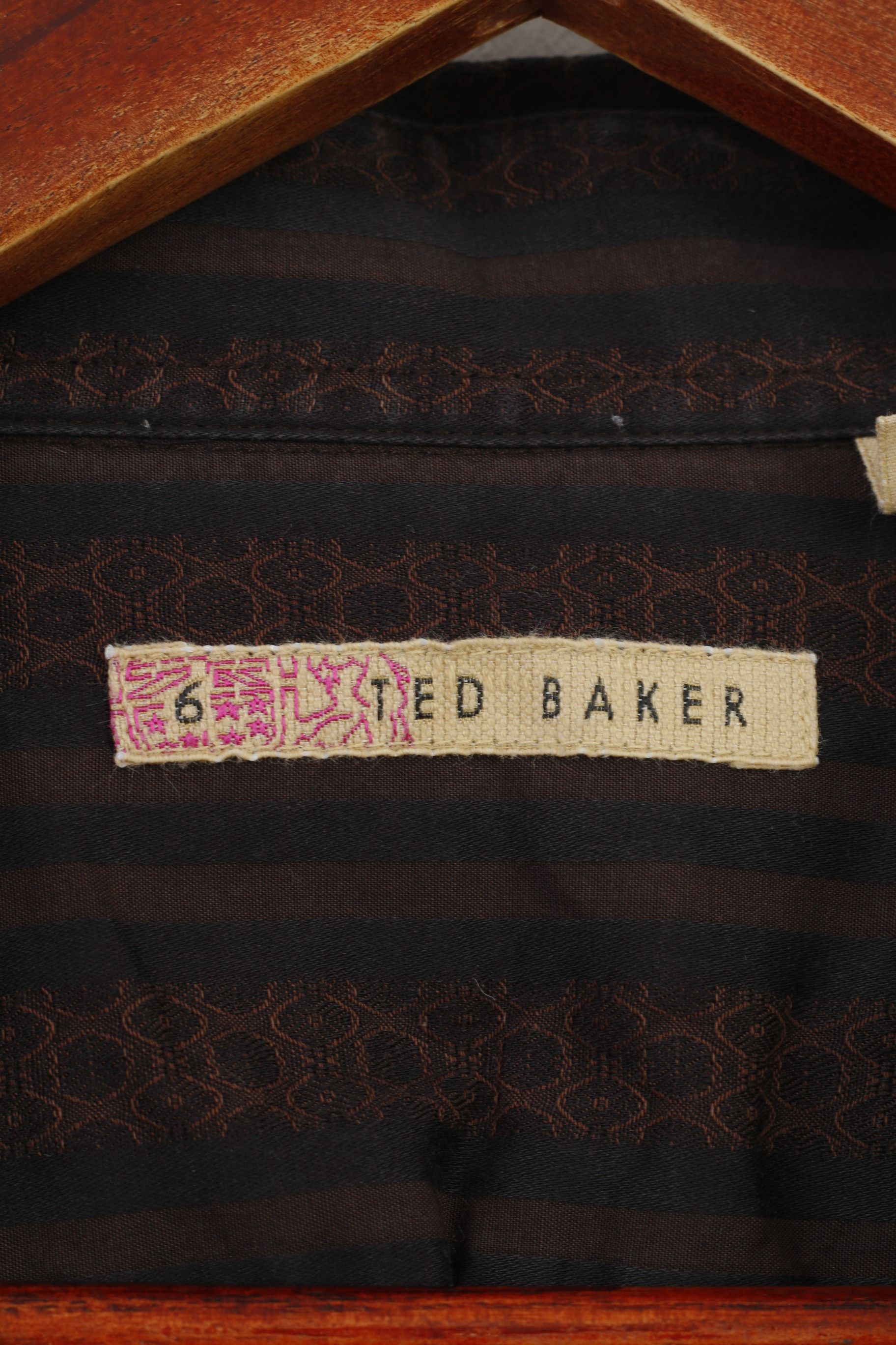 Ted Baker Ted Baker Men 6 XL Casual Shirt Brown Black Striped 11164 Size US XL / EU 56 / 4 - 4 Thumbnail
