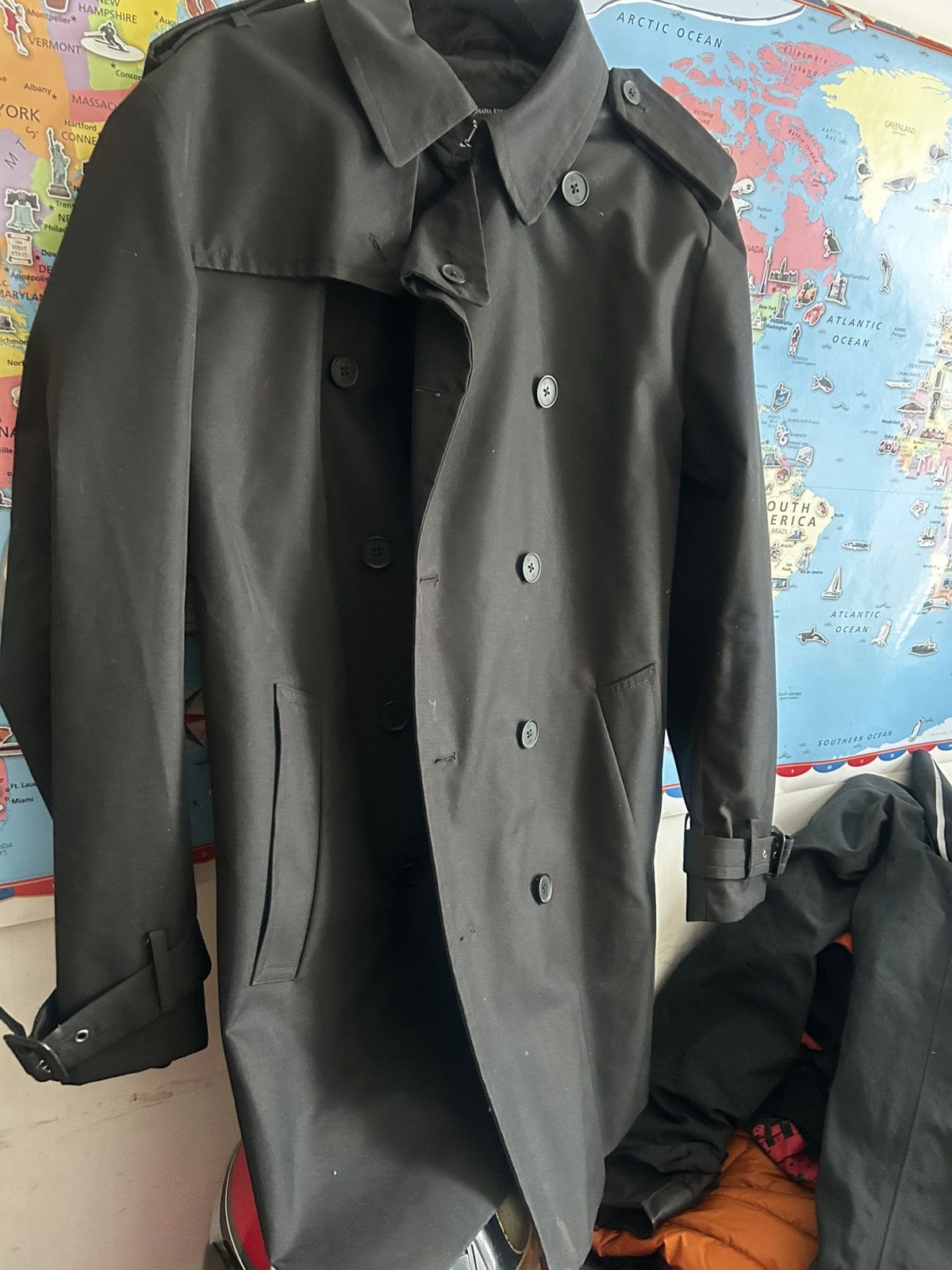 Banana Republic Luxury vintage style designer black goth trench coat Size US M / EU 48-50 / 2 - 1 Thumbnail