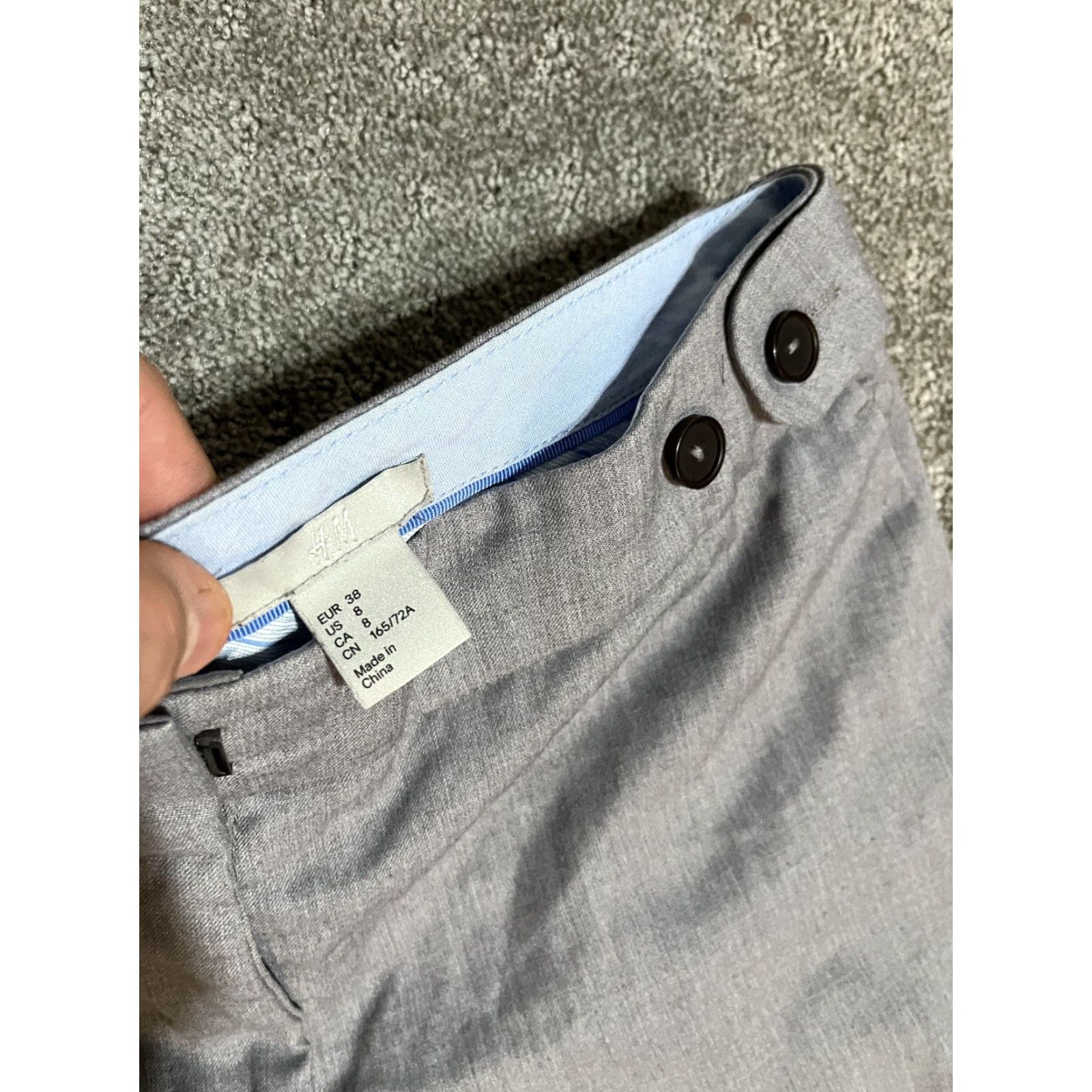 H&M VINTAGE H&M Womens Pants Chino Skinny Leg Mid Rise Size 8 Light Gray Cotton Blend Casual Women Size 30" / US 8 / IT 44 - 5 Thumbnail