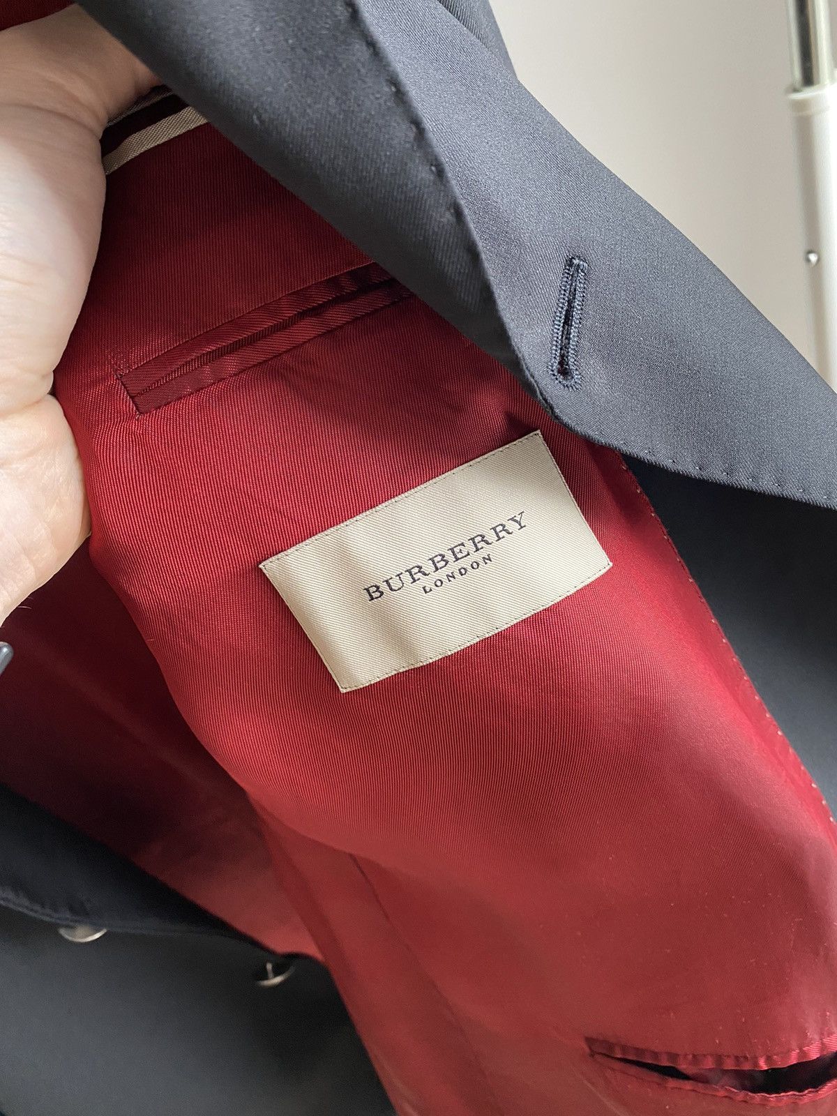Burberry Vintage Burberry Wool Blazer Silver Buttons Size 48R - 8 Thumbnail