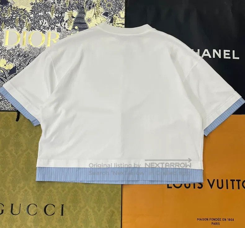 Gucci Gucci White stitching blue striped fake two-piece stitchin Size XS / US 0-2 / IT 36-38 - 3 Thumbnail