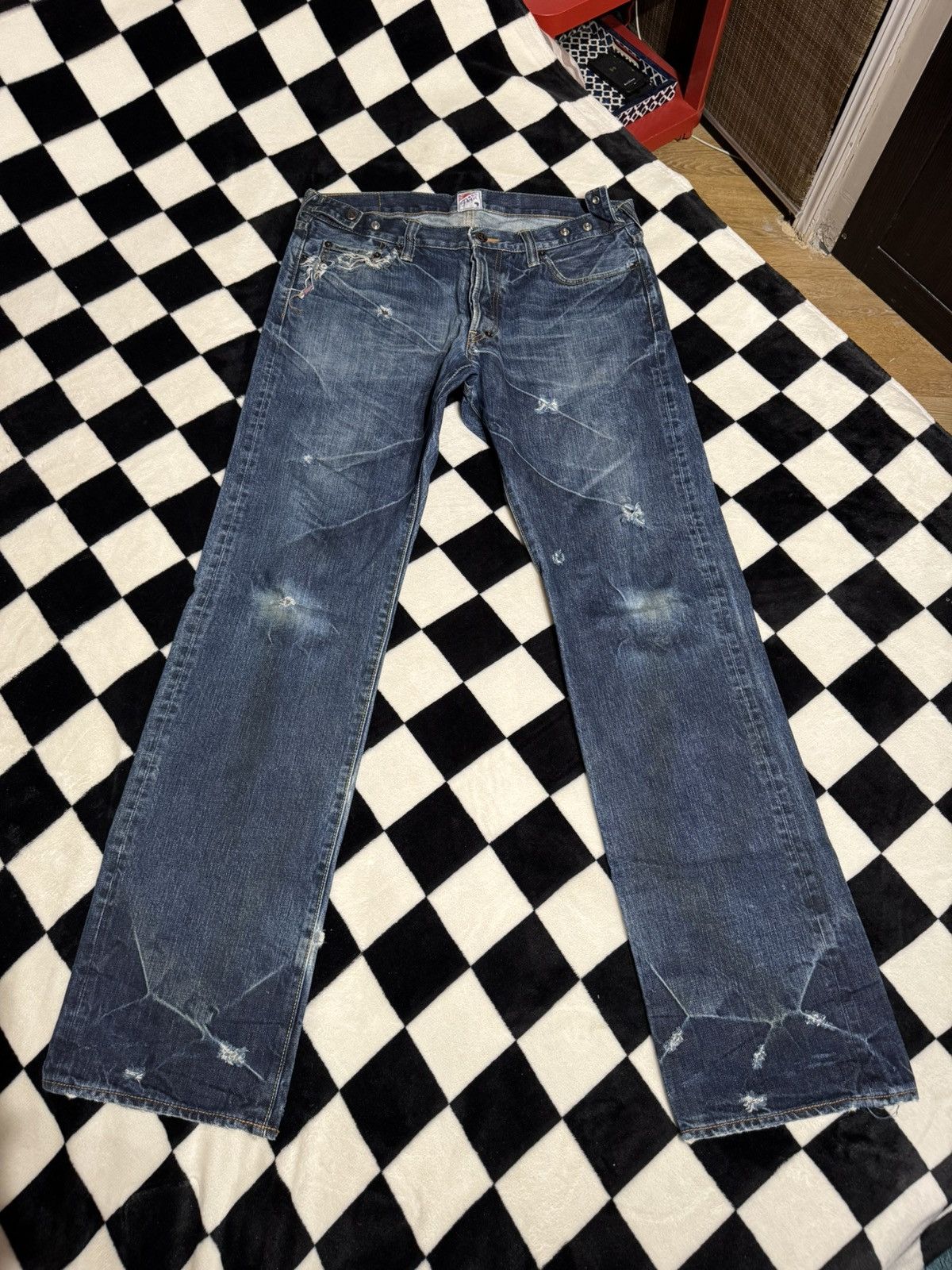 Prps RARE $638 SELVEDGE JAPAN DISTRESSED JEANS DENIM Size US 33 - 1 Thumbnail