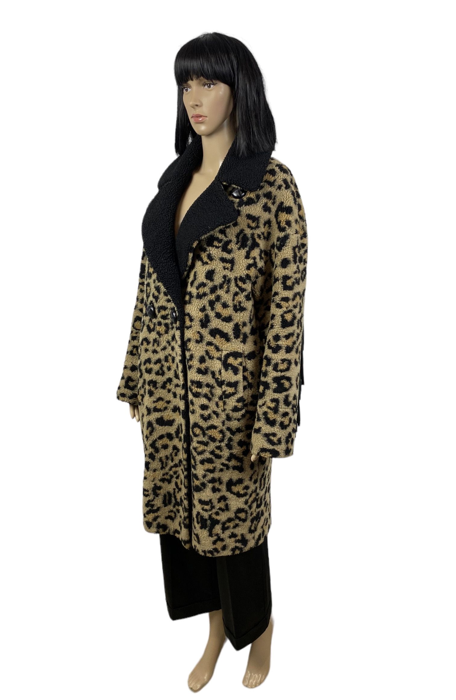 Designer Delcorso Luxury Leopard Printed Coat Leather Fringed size 42 Size M / US 6-8 / IT 42-44 - 4 Thumbnail