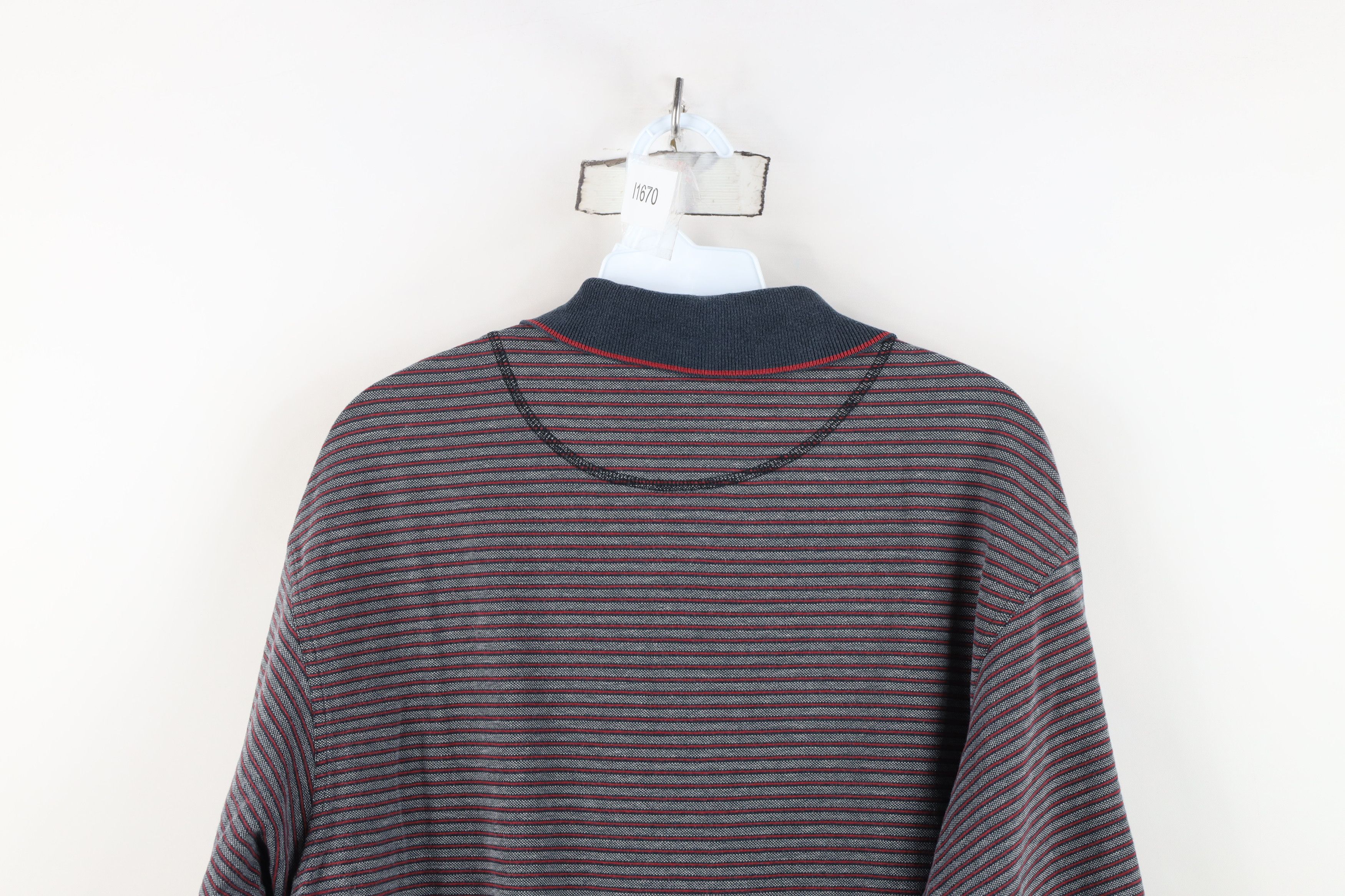 Columbia Vintage 90s Columbia Golf Spell Out Striped Knit Polo Shirt Size US M / EU 48-50 / 2 - 13 Thumbnail