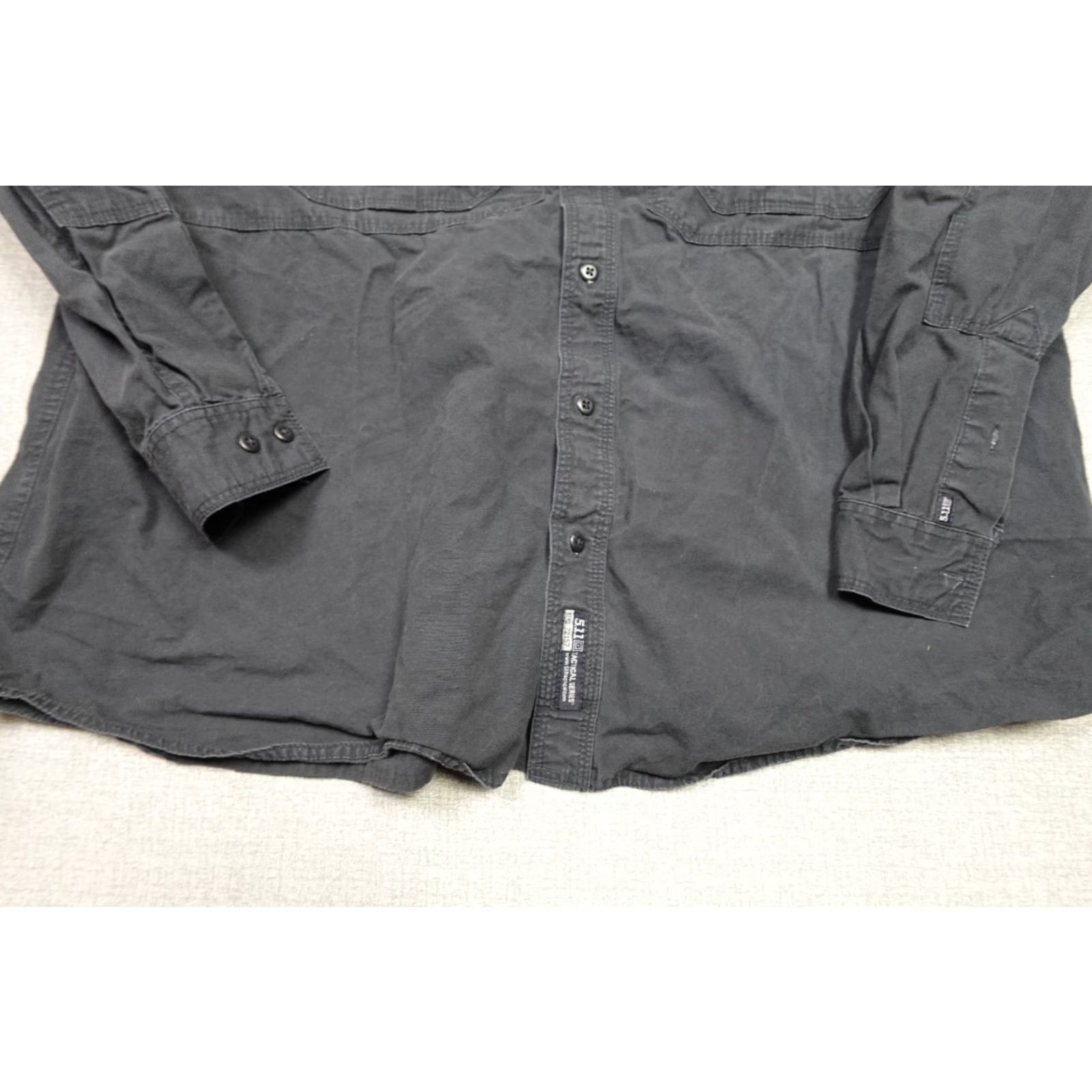 Vintage 5.11 Tactical Shirt Mens 2XL Black Legend Outdoor Button-Up Casual Heavyweight Cotton Canvas Solid Long Sleeve Collegiate Mens Size US XXL / EU 58 / 5 - 3 Thumbnail