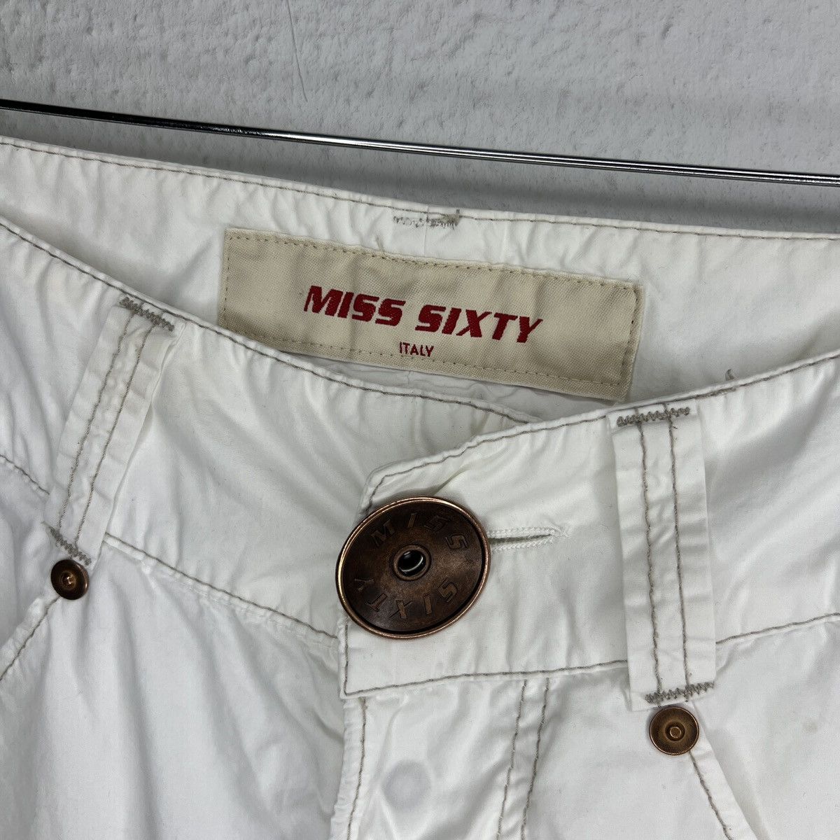 Miss Sixty × Vintage Miss Sixty Parachute Pants Trousers White Size 27" / US 4 / IT 40 - 5 Thumbnail