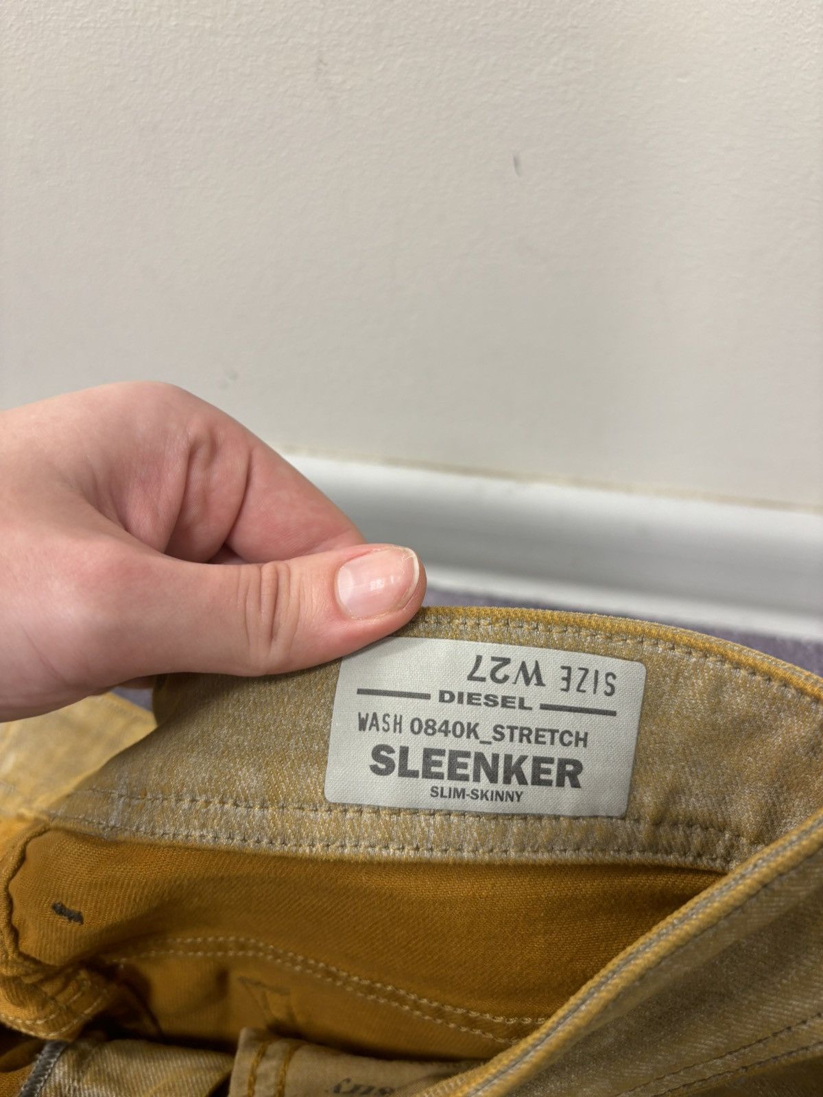 Diesel Diesel Sleenker Slim Skinny NWT Distressed Gold Pants Jeans Size US 27 - 12 Thumbnail
