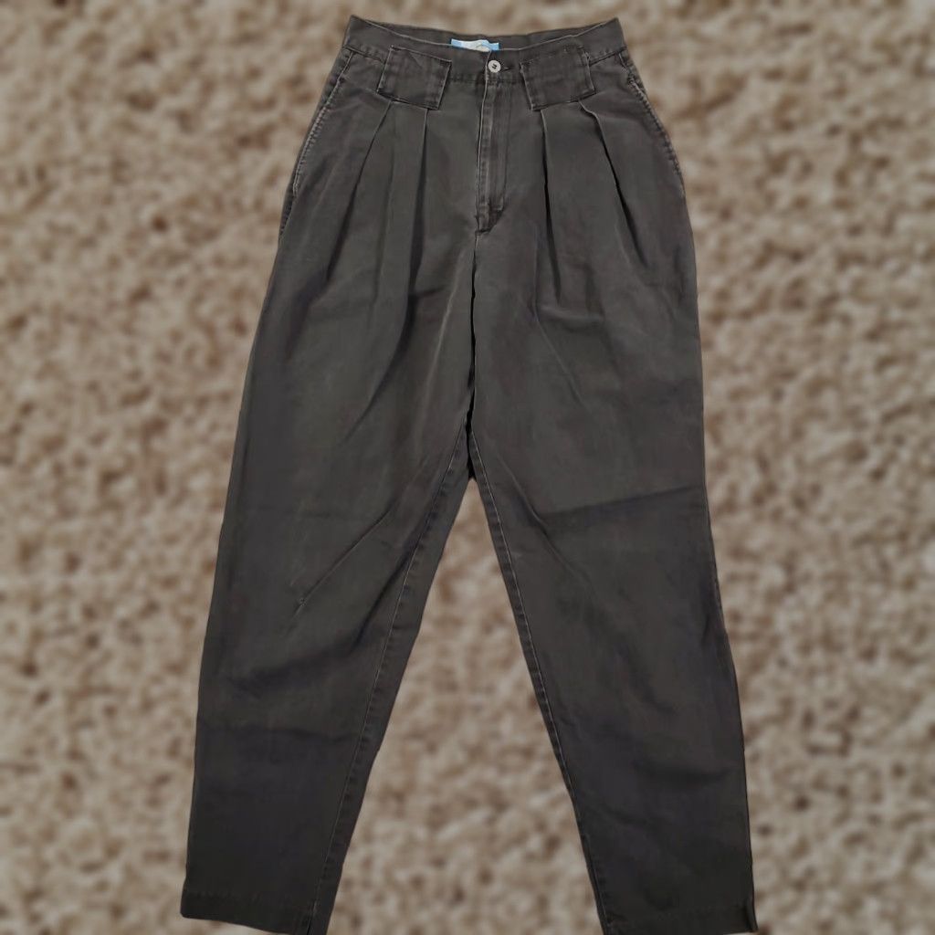 Vintage VINTAGE Rafferty Paperbag Pants Juniors 5 Dark Gray Hi Rise 80s 90s Women’s Tapered Pockets Size 27" / US 4 / IT 40 - 1 Thumbnail