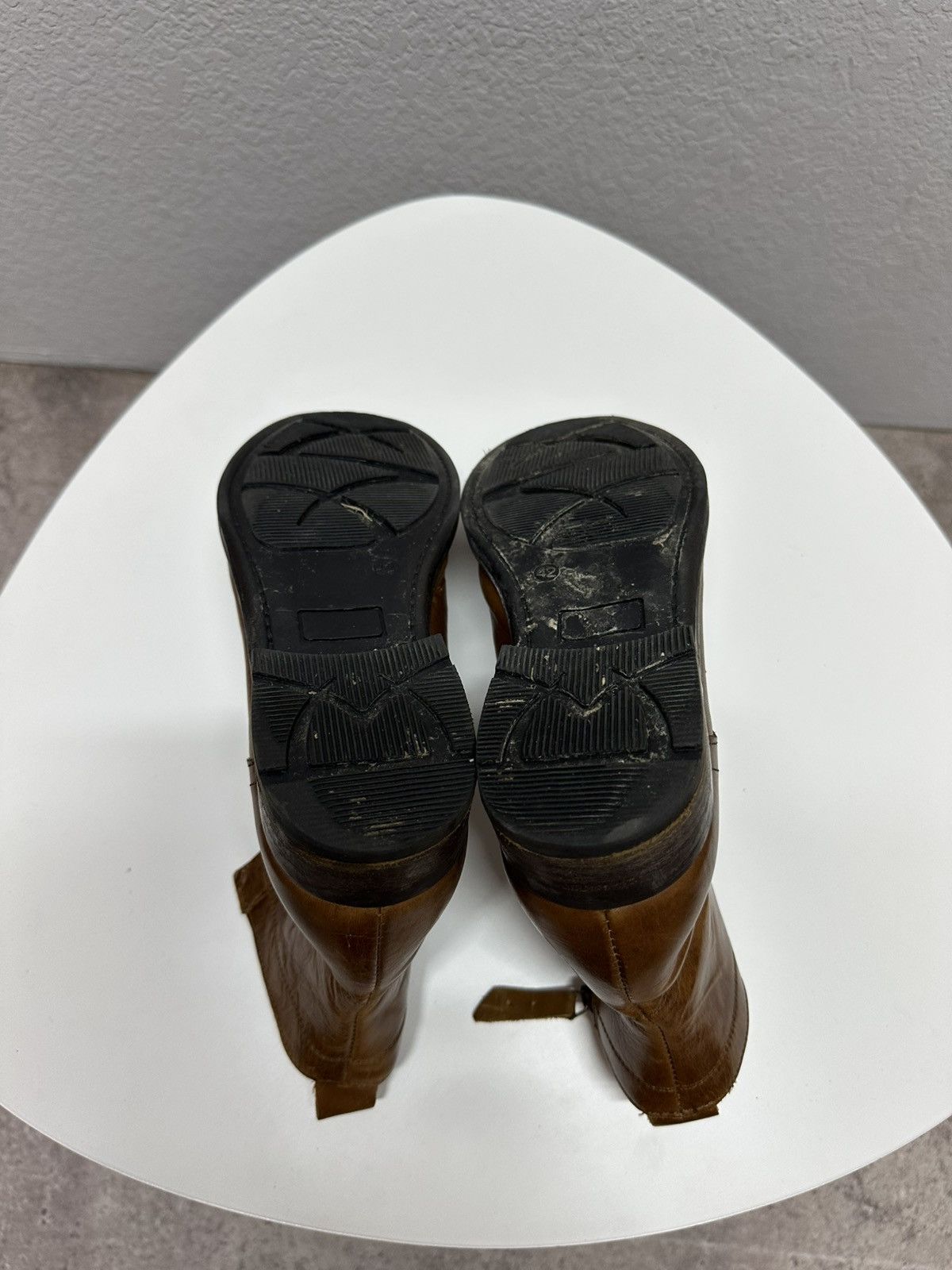 If Six Was Nine Vintage Y2K Brown Leather Side Zip Boots Guidi Marsell Style Size US 9 / EU 42 - 9 Thumbnail