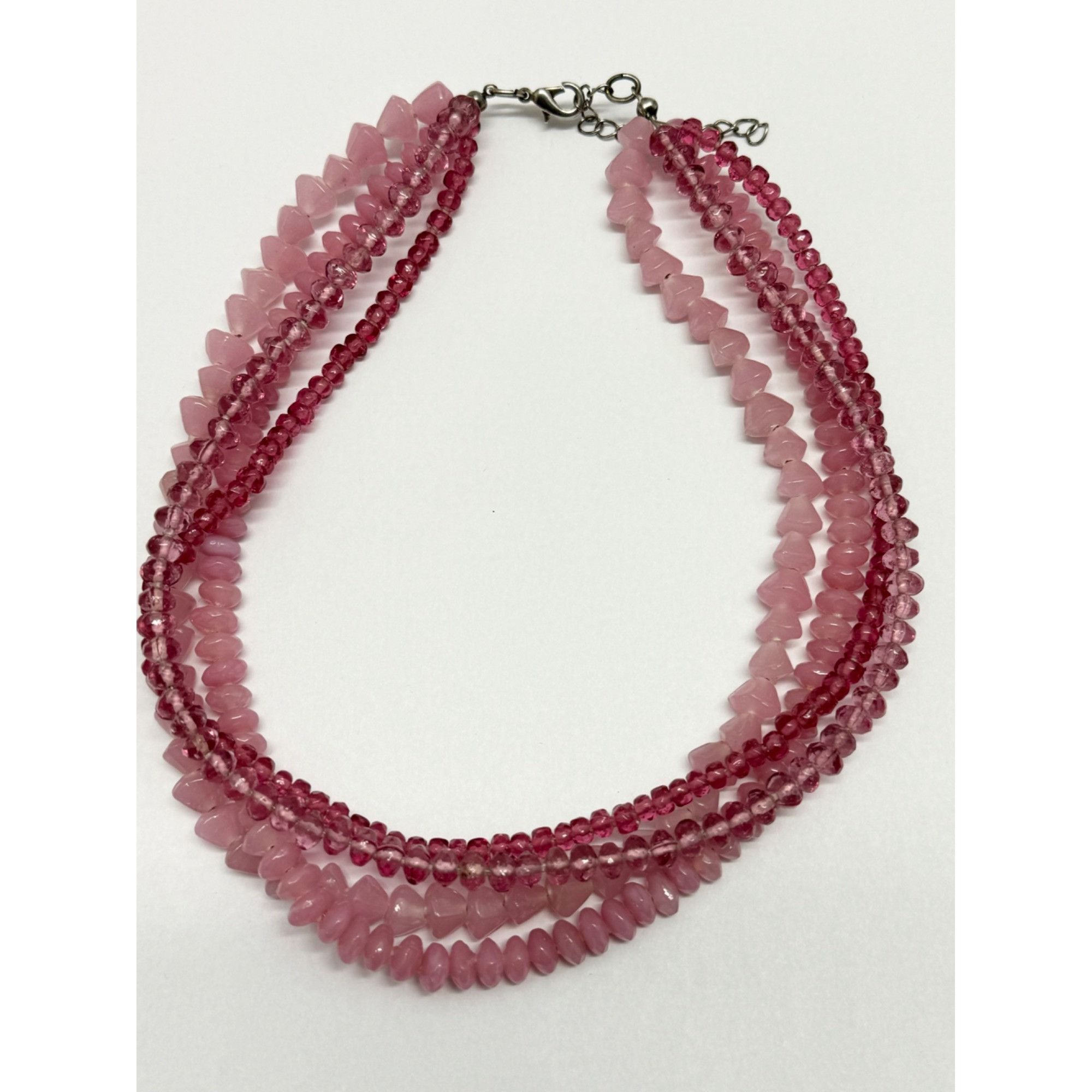 Vintage Vintage pink glass multi strand beaded necklace Size ONE SIZE - 5 Thumbnail