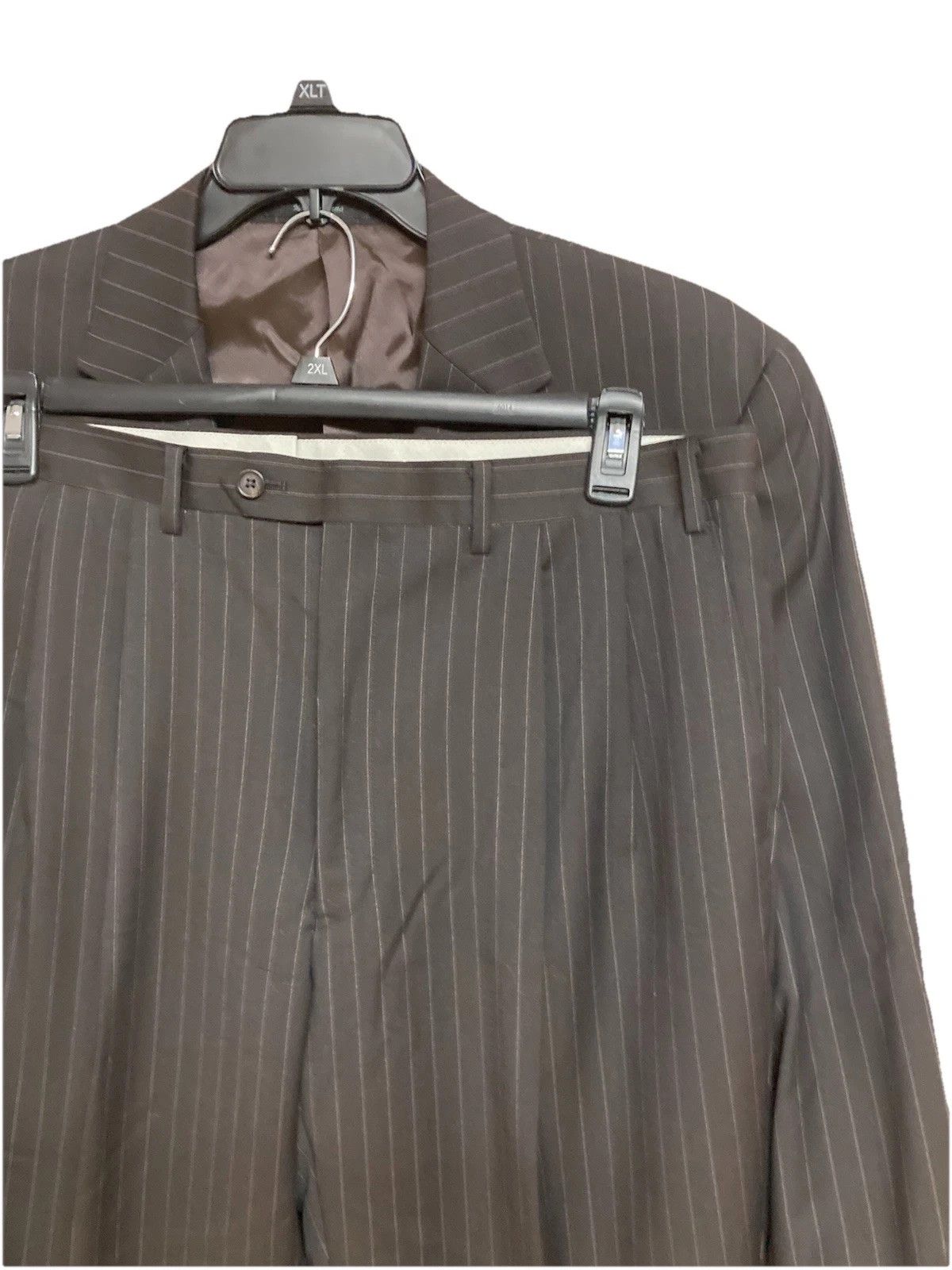 Lauren Ralph Lauren Wool 2PC Suit Stripes Gray Sz 45R 38x33